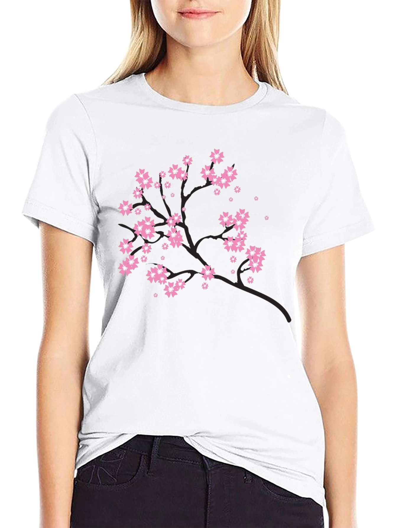 Black Blossom Tree Graphic Tee - Black view 9