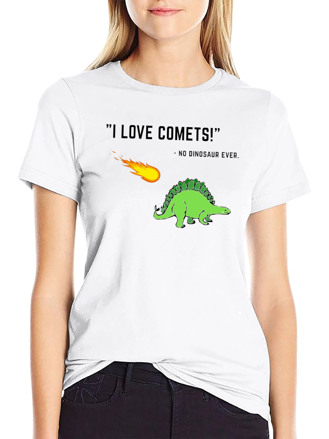 Black Dinosaur Comet T-Shirt - No Dinosaur Ever! view 9