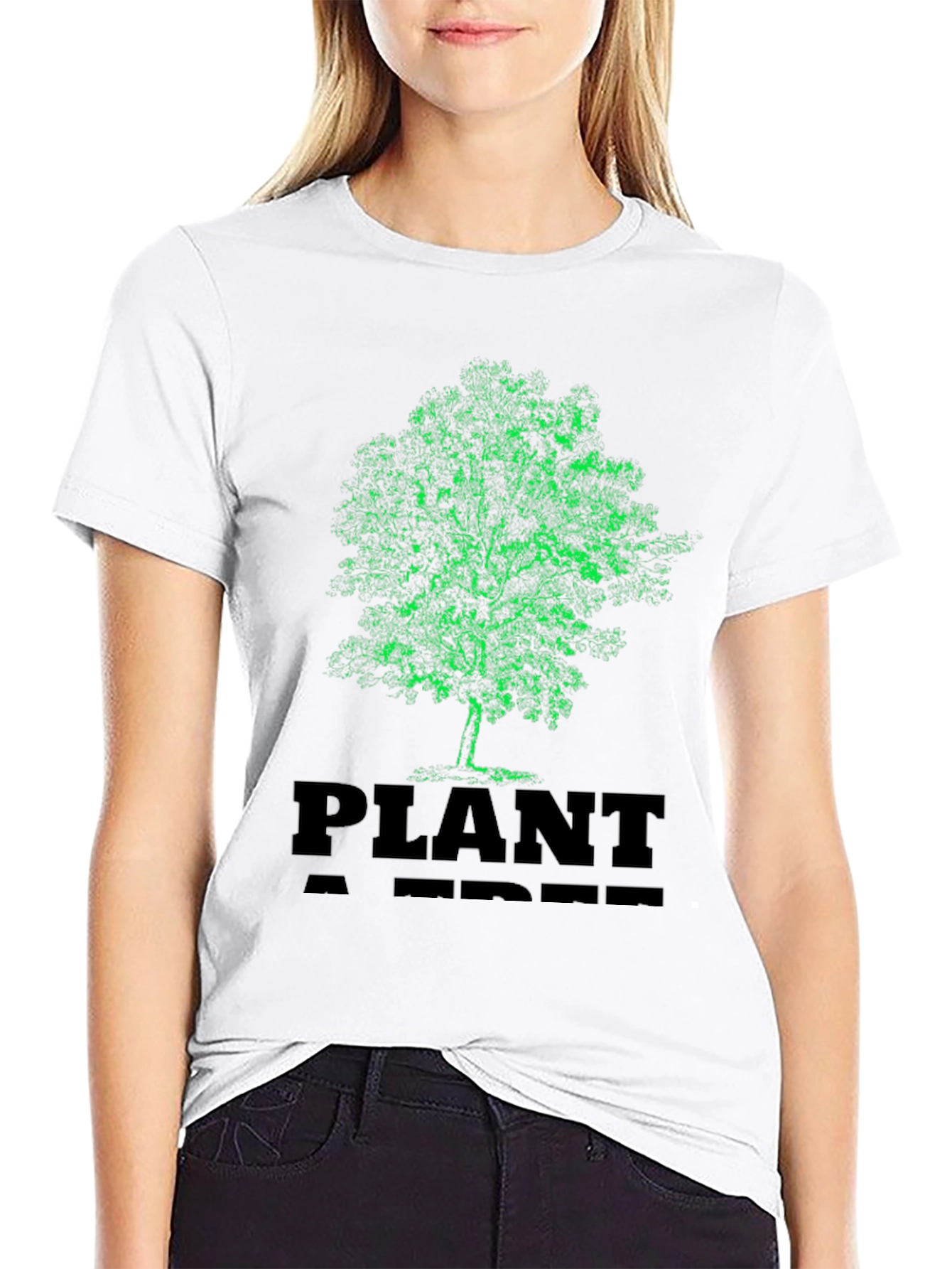 Black Plant A Tree Black Graphic T-Shirt view 9