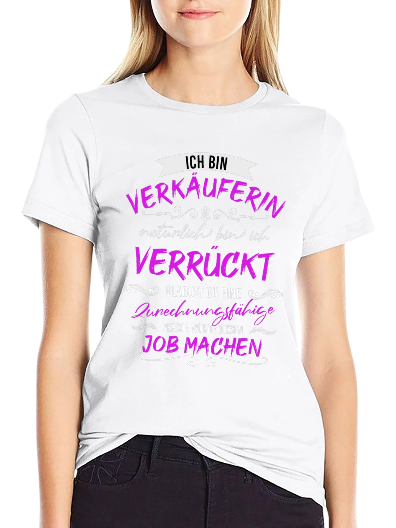 Black Funny "Verkäuferin" T-Shirt - Saleswoman Gift Idea view 9