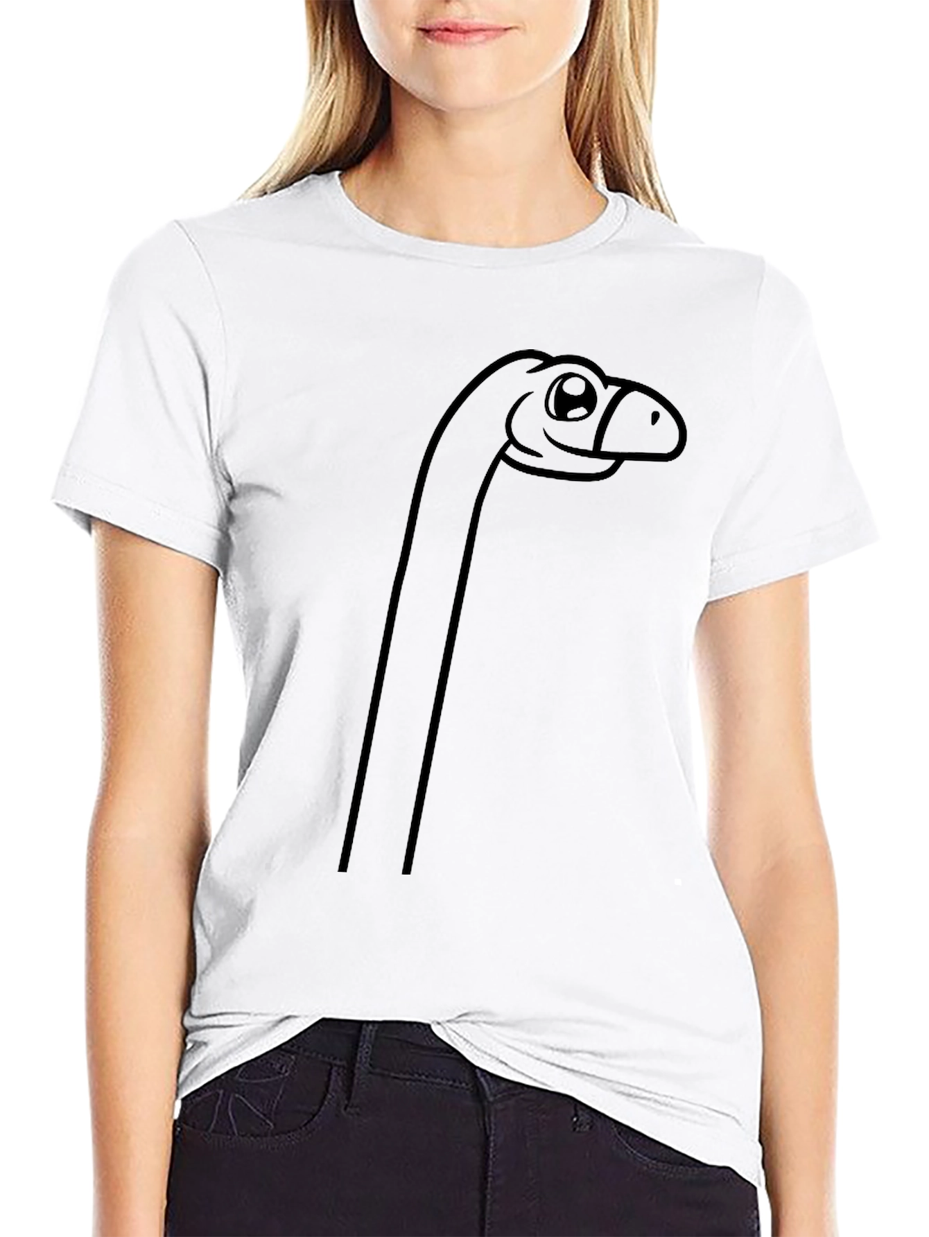 Black Cartoon Dinosaur Graphic T-Shirt view 9