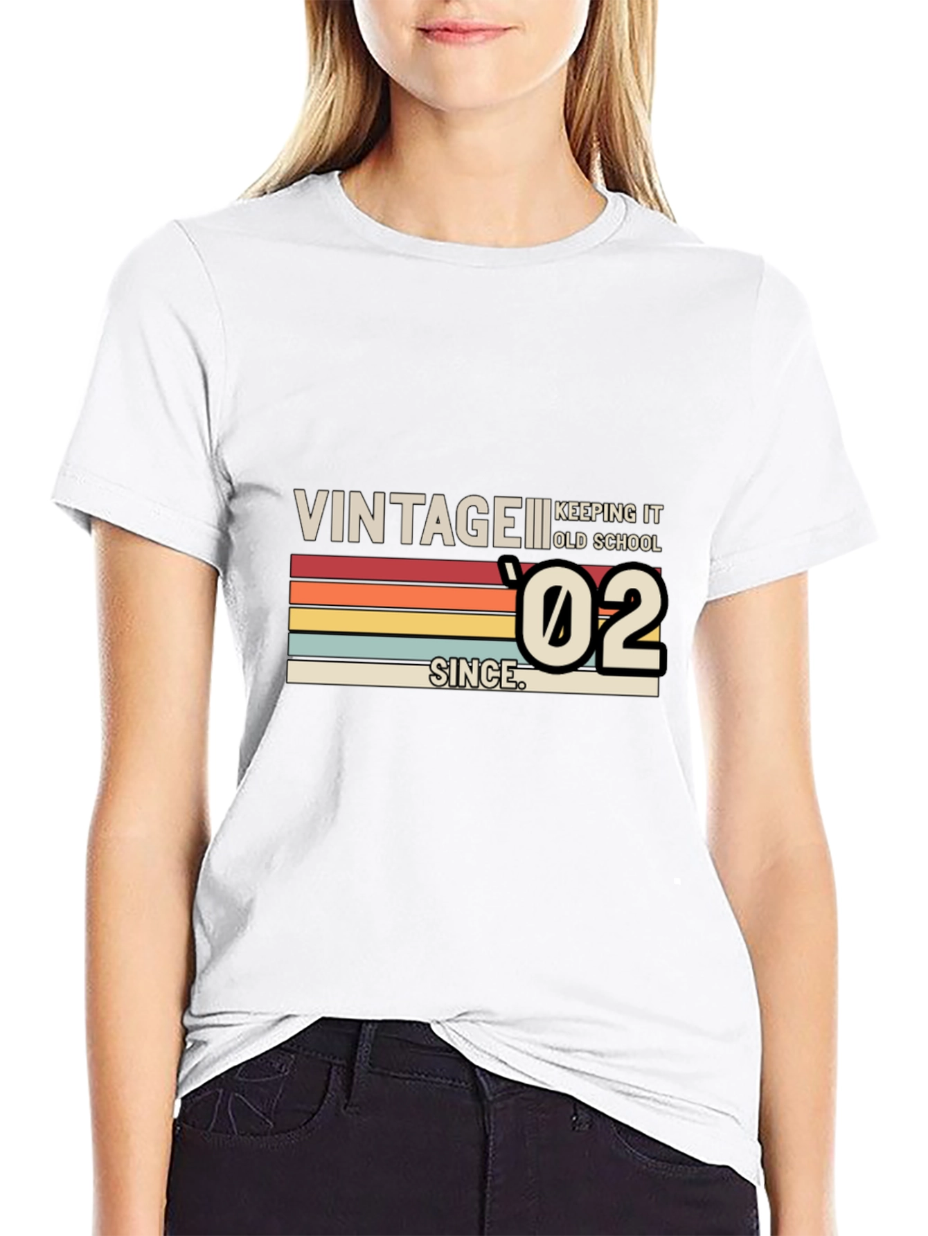 Black Vintage Style '02 Graphic T-Shirt view 9