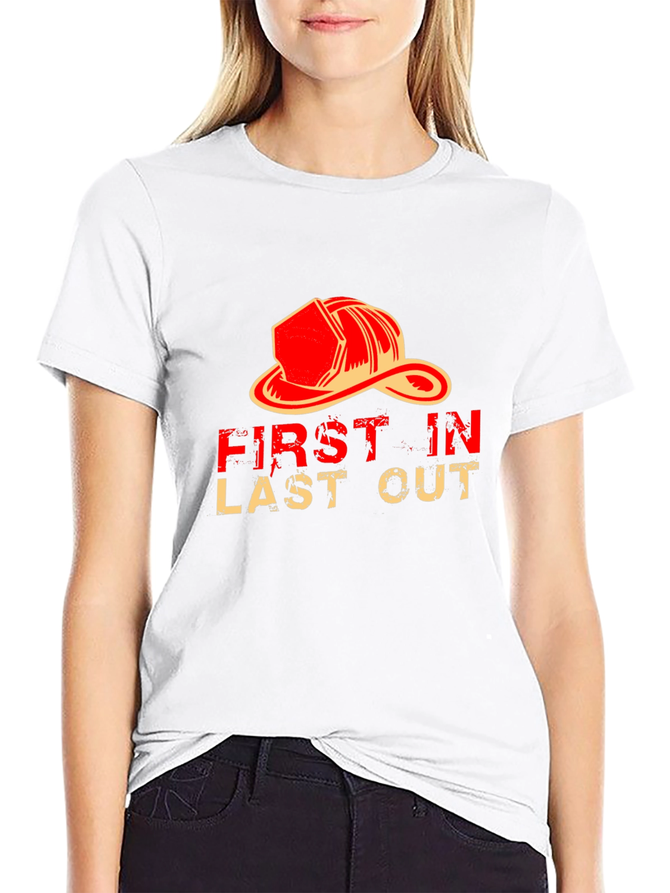 Black Firefighter Graphic T-Shirt - First In Last Out view 9