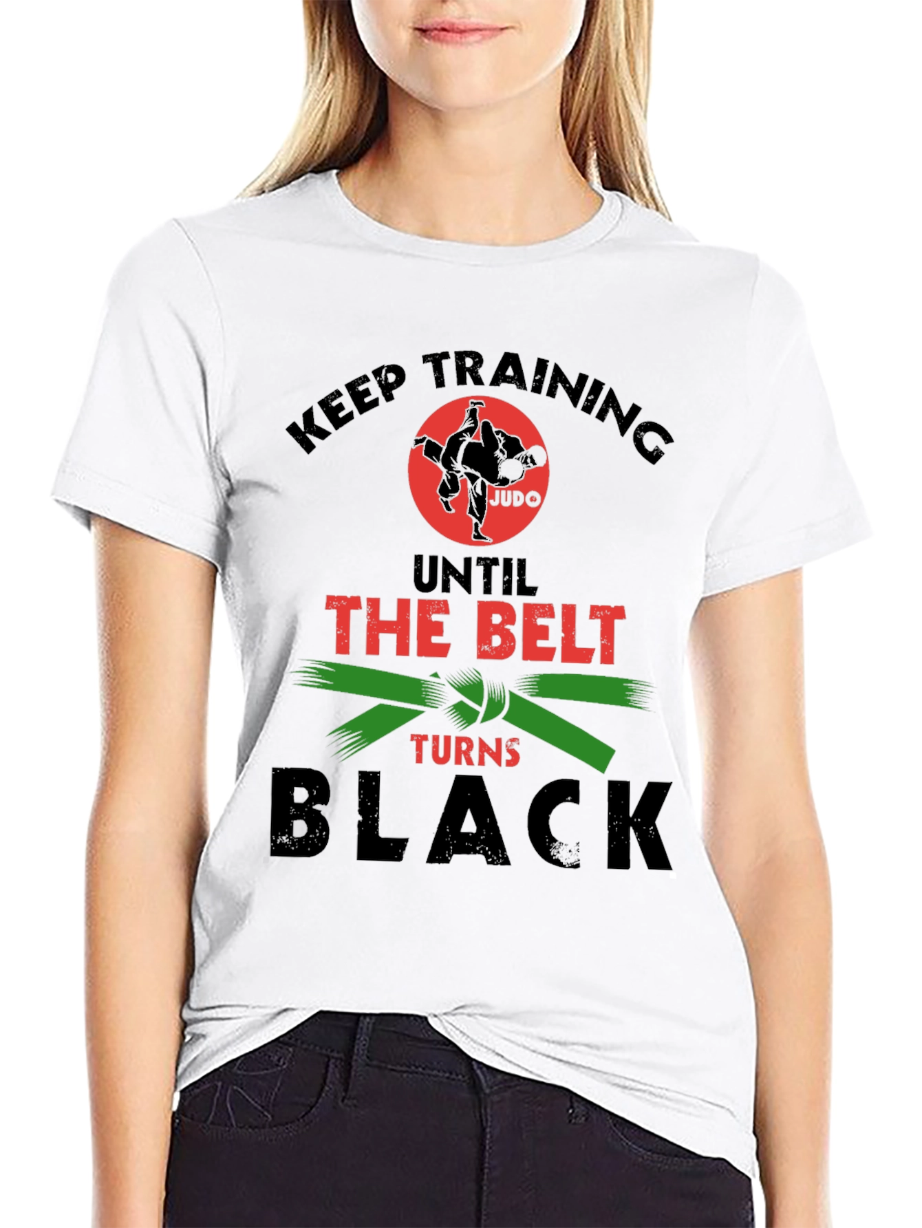 Black Judo Training T-Shirt: Keep Training Until The Belt Turns Black view 9