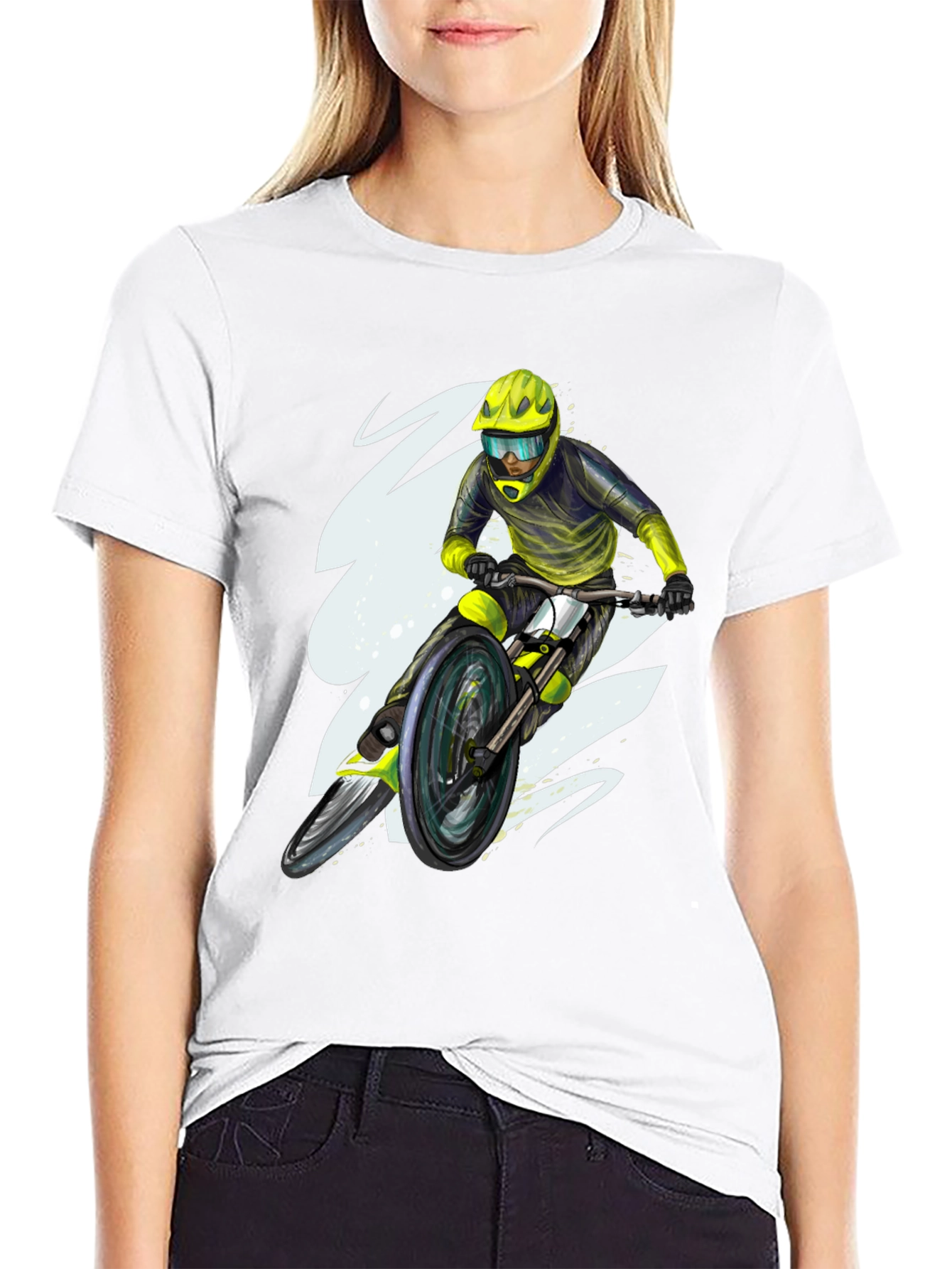 Black Mountain Bike Rider Graphic Tee - Black view 9