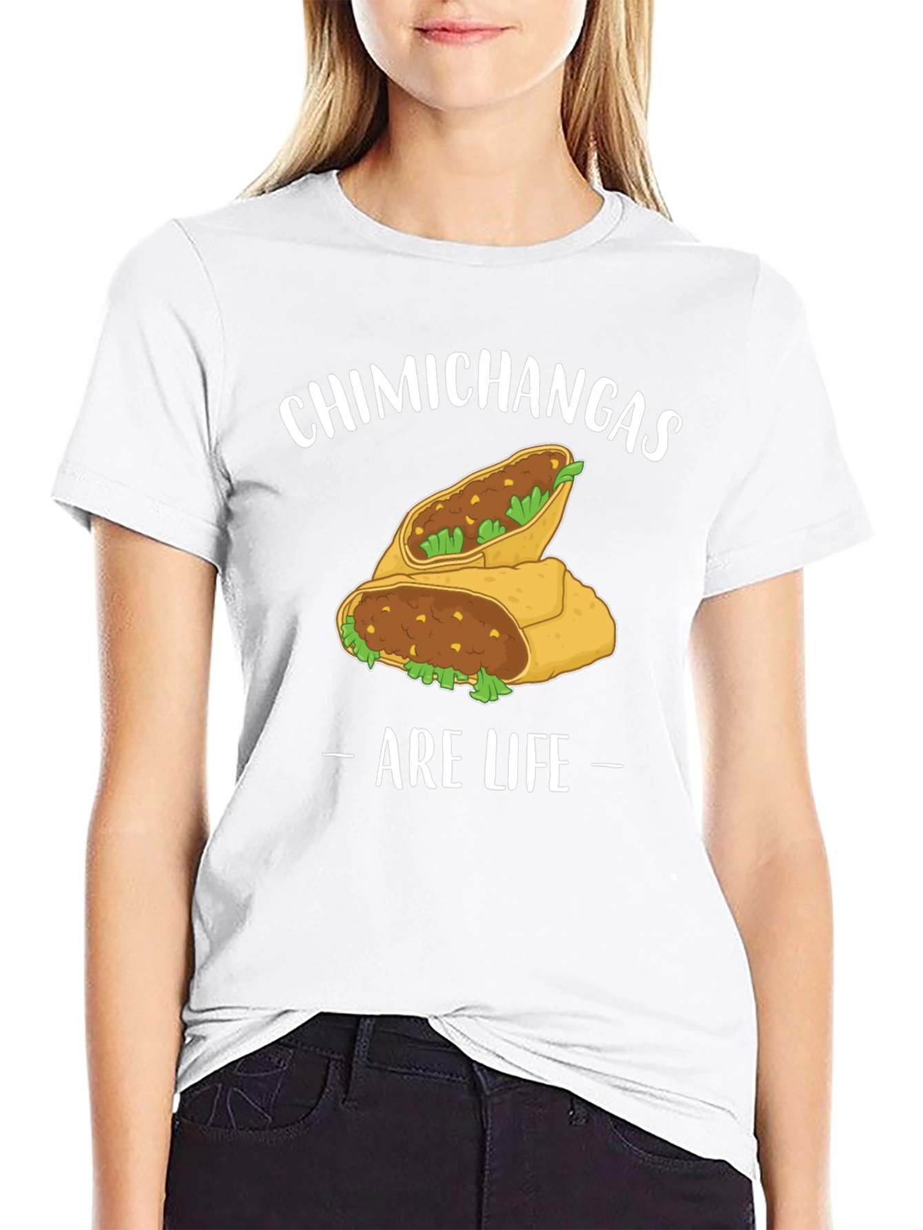 Black Chimichangas Are Life Graphic T-Shirt view 9
