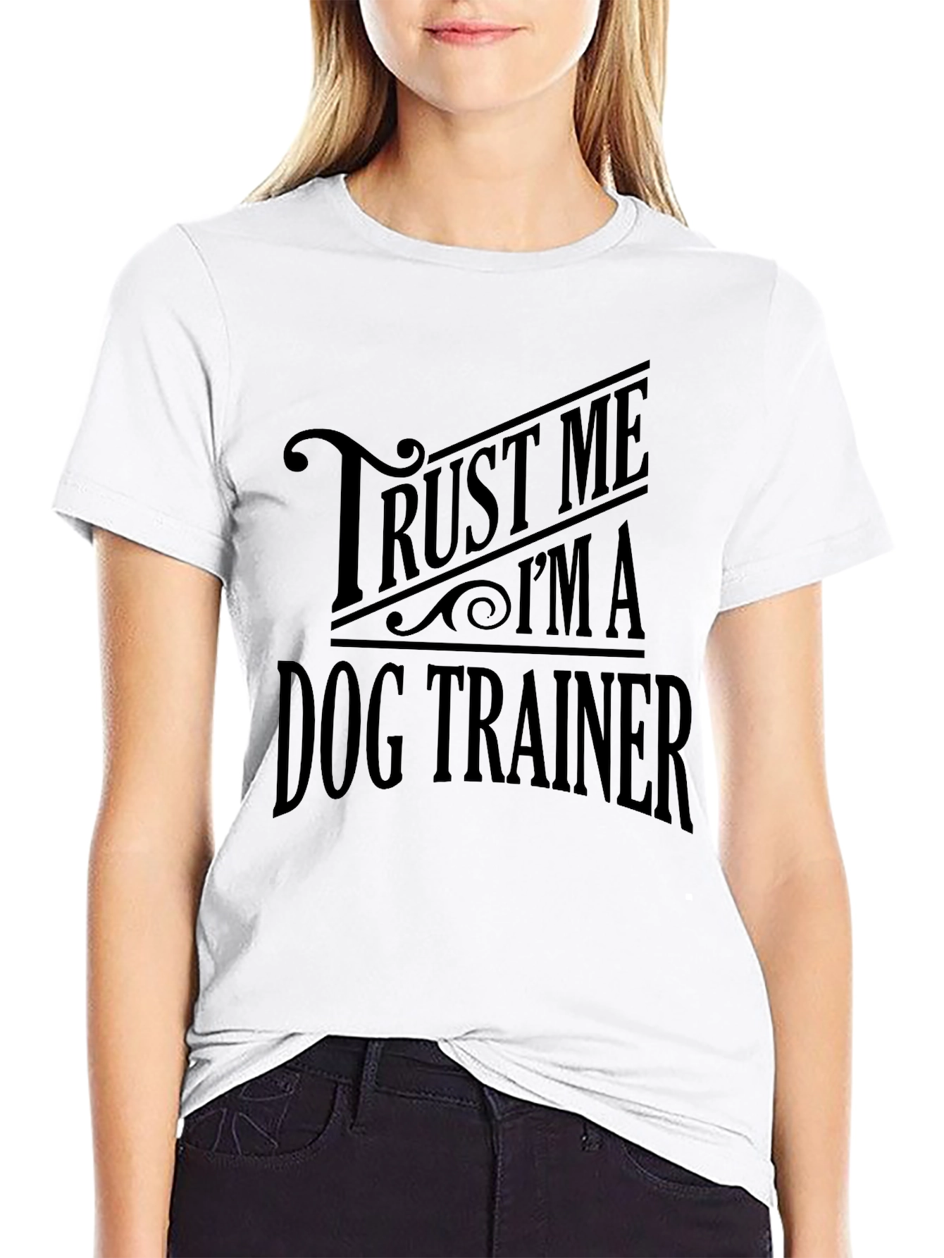 Black Trust Me I'm A Dog Trainer Black T-Shirt view 9
