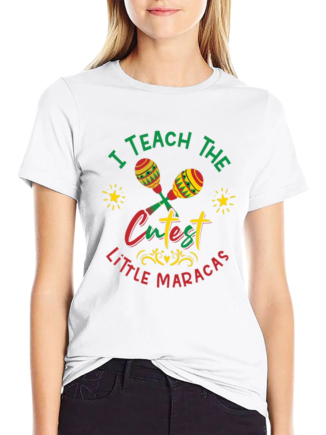 Black Cute Maracas Teacher T-Shirt view 9