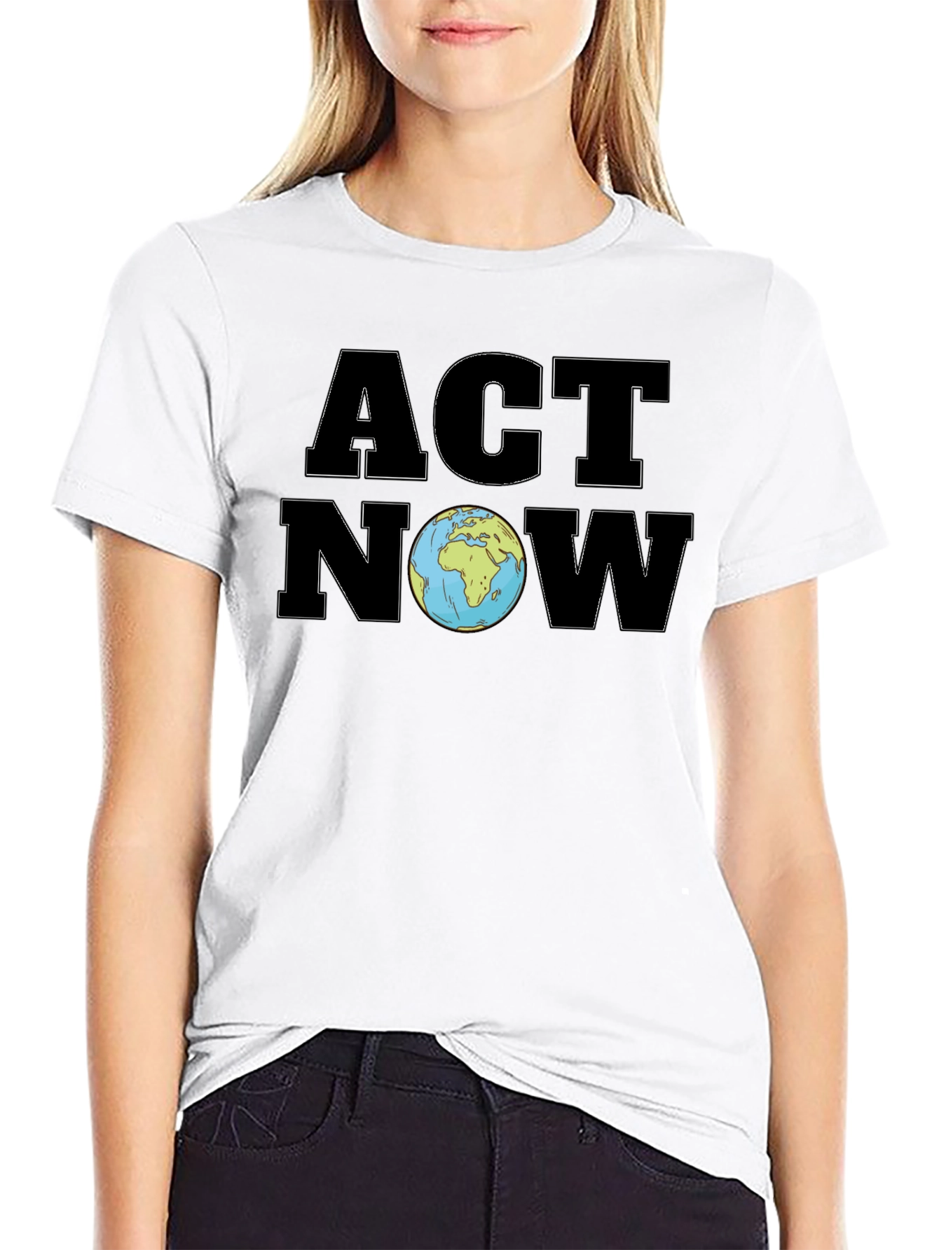Black Act Now Earth T-Shirt view 9