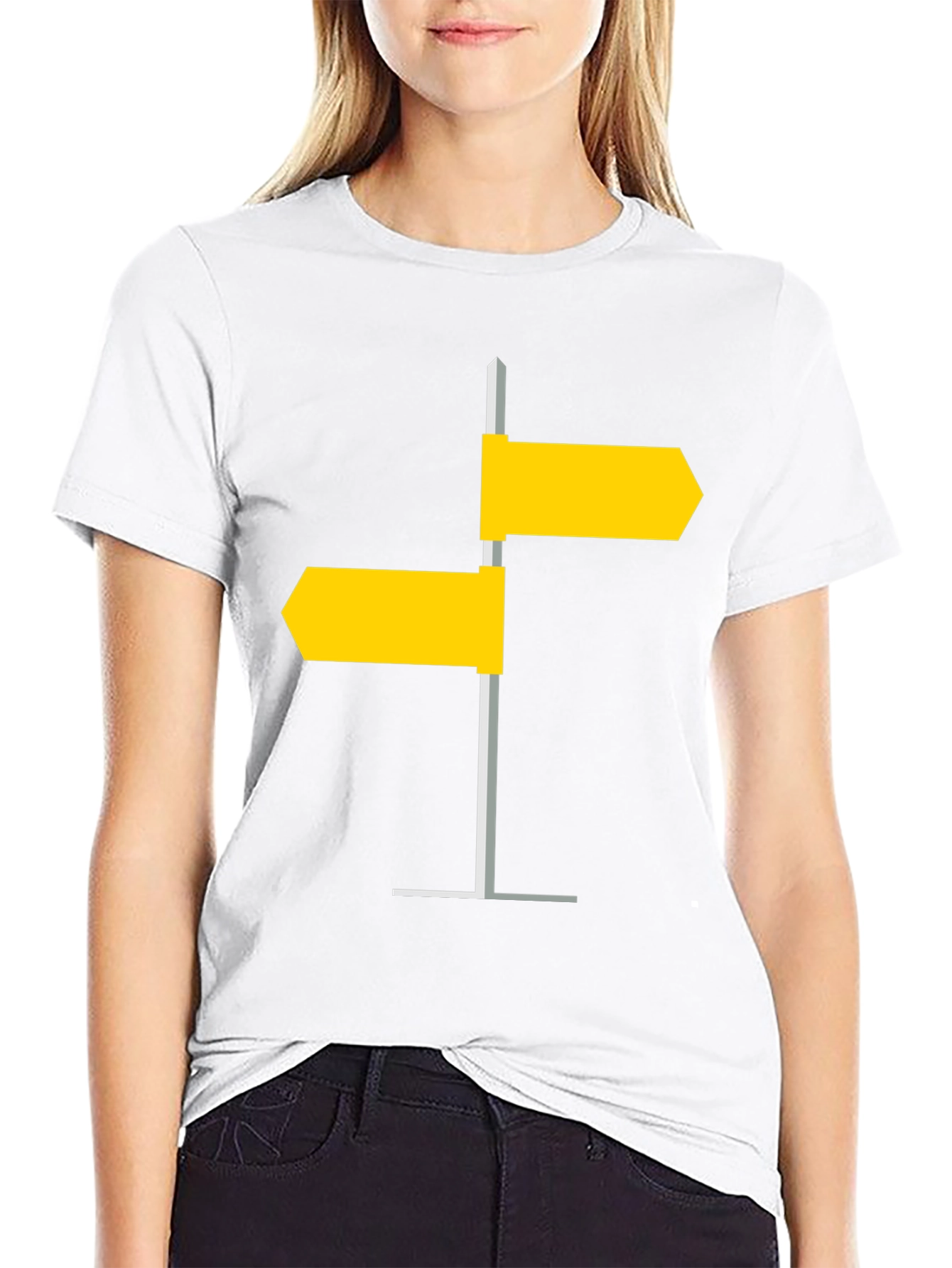 Black Directional Sign Post Graphic Tee - Modern Style view 9