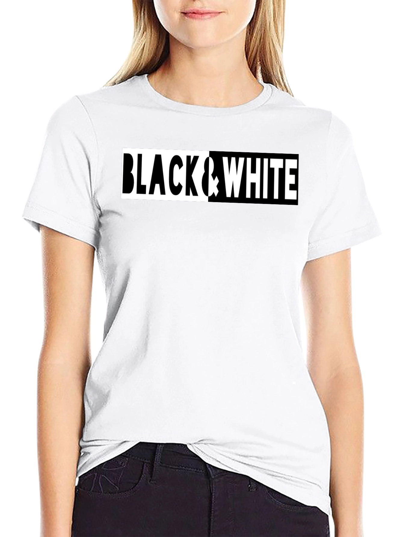 Black Black & White Graphic Tee view 9