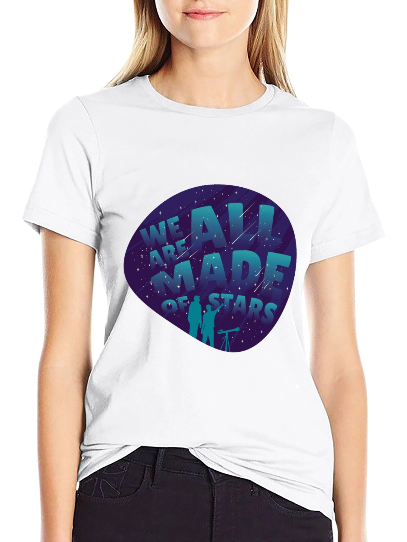 Black We Are All Made of Stars Graphic Tee - Black view 9