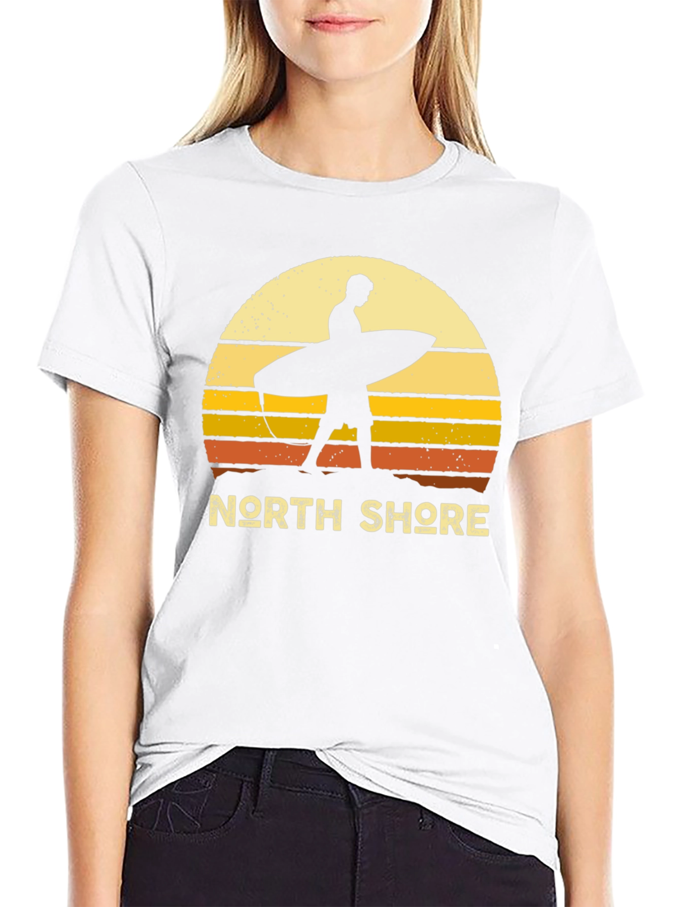 Black North Shore Surfer Sunset Graphic Tee - Black view 9