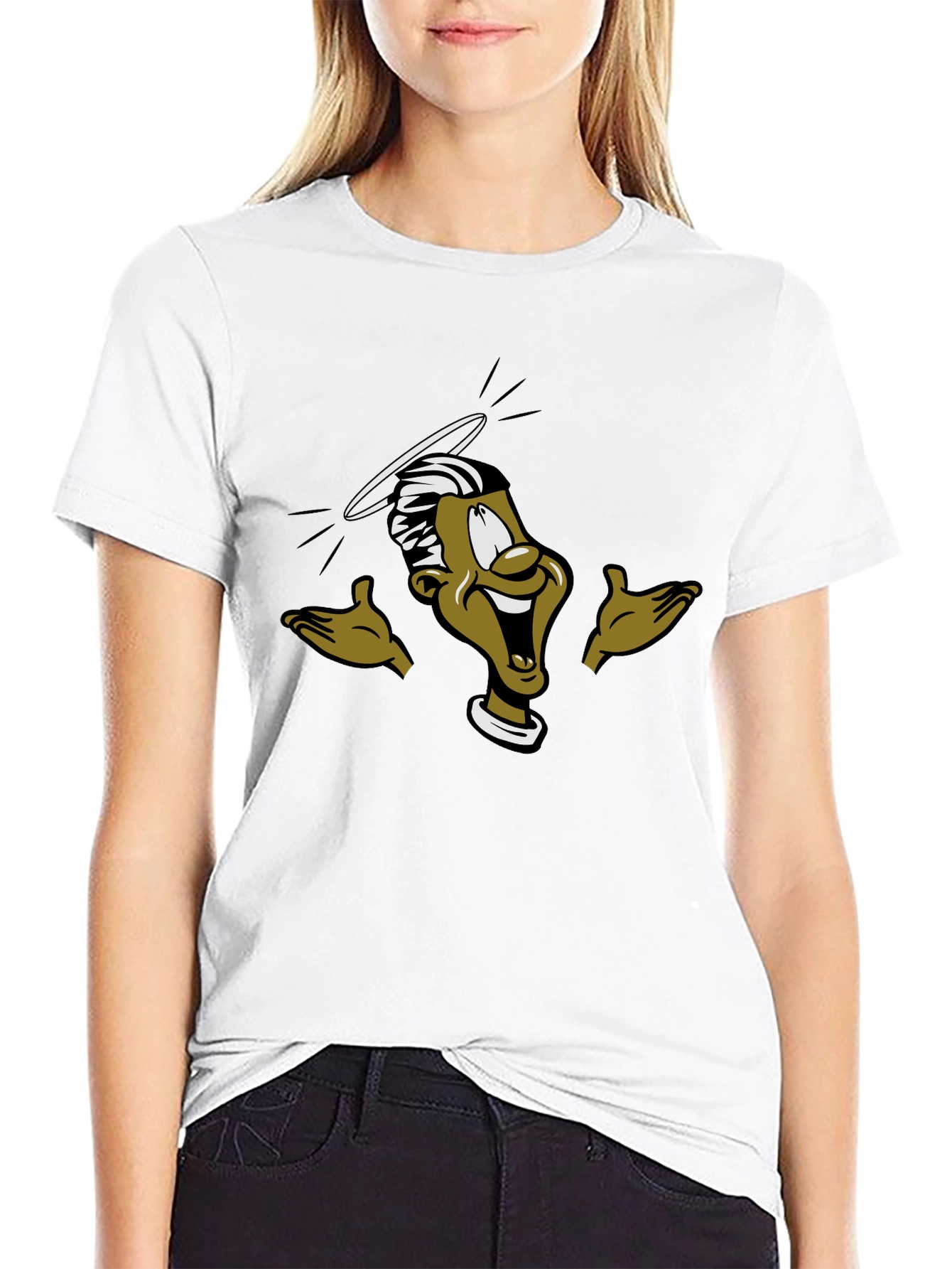 Black Funny Cartoon Graphic T-Shirt view 9