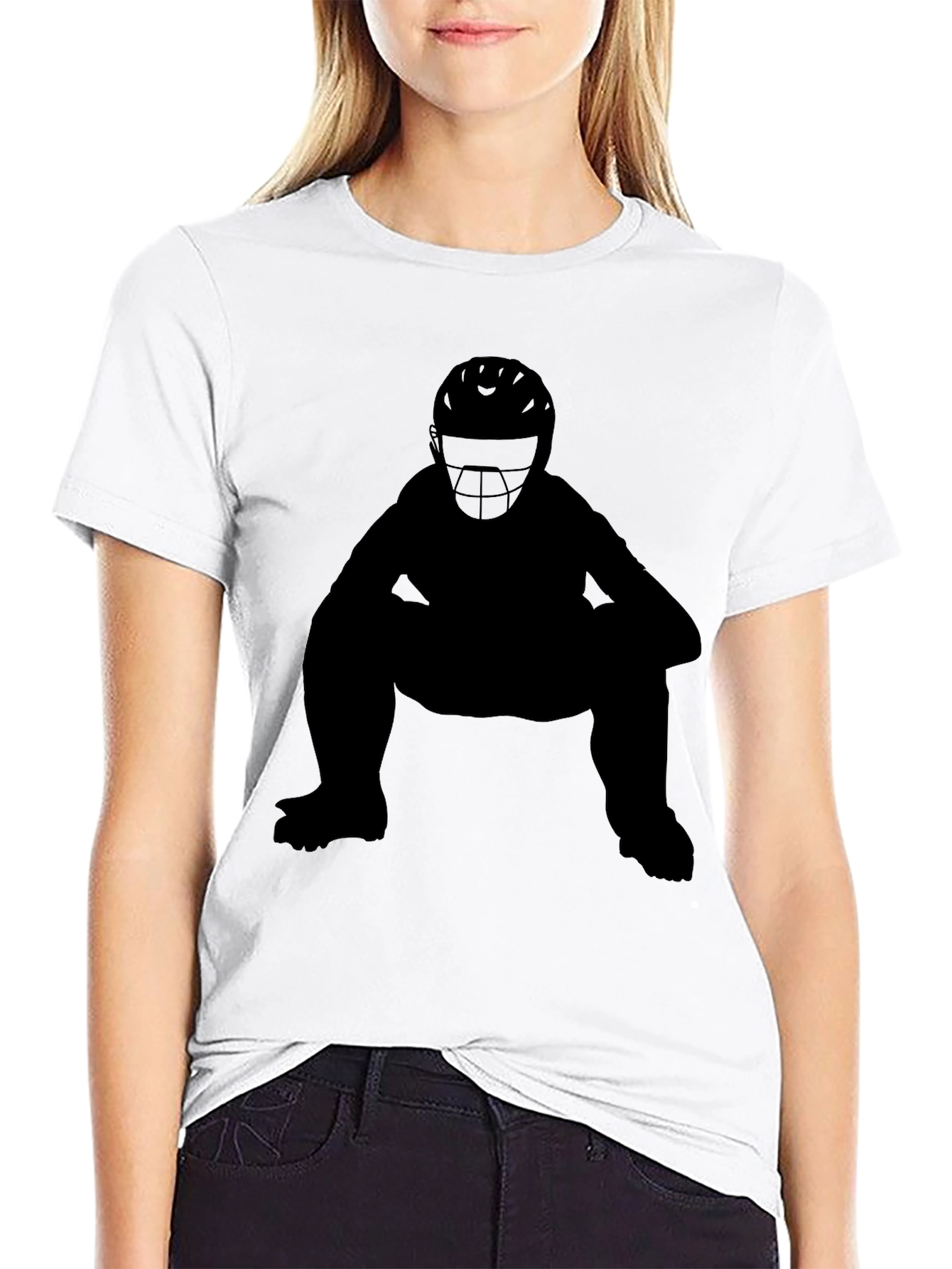 Black Black Baseball Catcher T-Shirt view 9