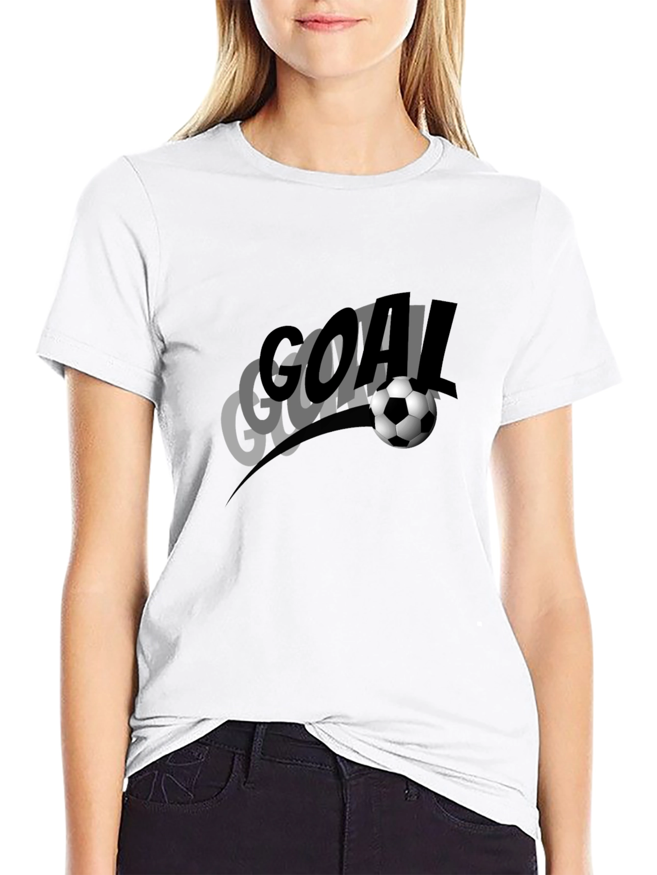 Black Goal Soccer T-Shirt: Stylish Sportswear for Fans view 9