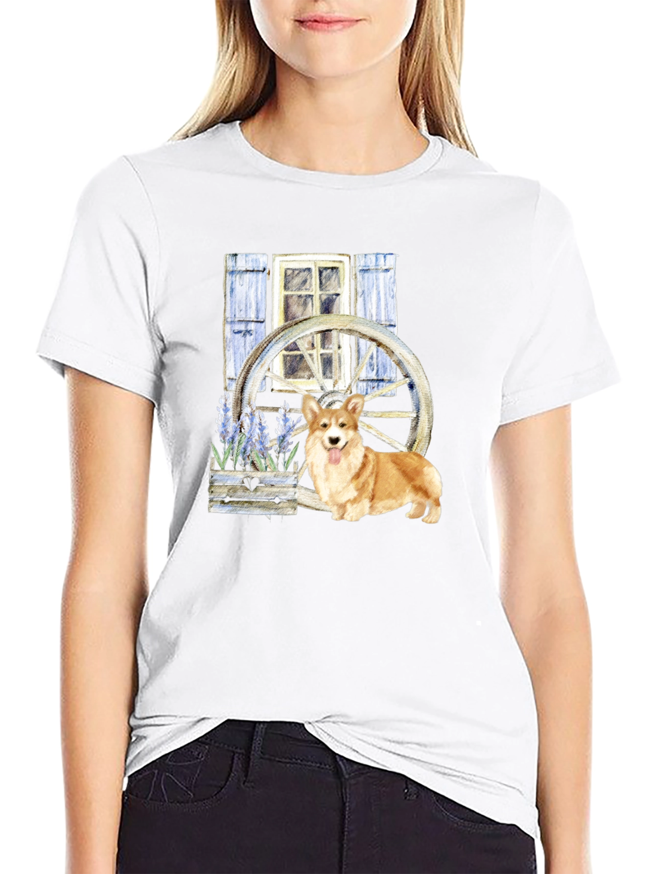 Black Corgi Wheel Window Tee view 9