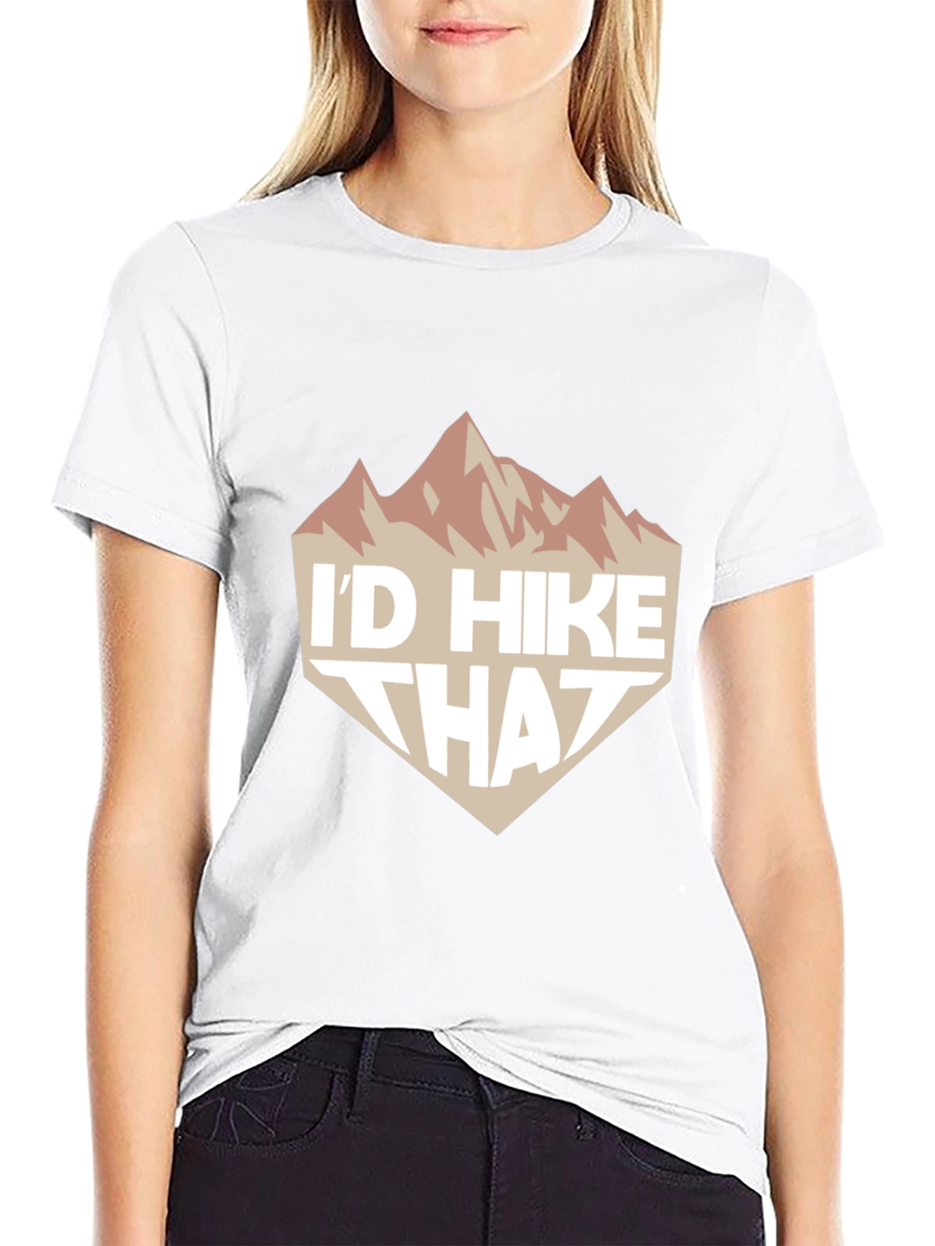 Black I'd Hike That Graphic Tee - Black Casual T-Shirt view 9