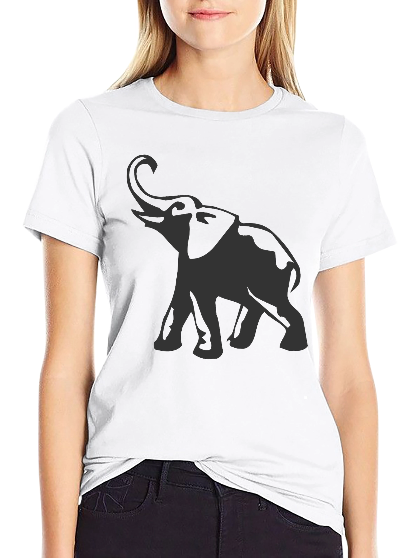 Black Elephant Graphic Tee - Black Cotton Comfort view 9