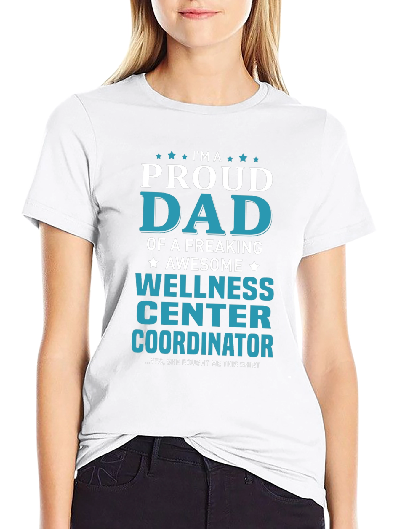 Black Proud Dad Wellness Center Coordinator T-Shirt view 9
