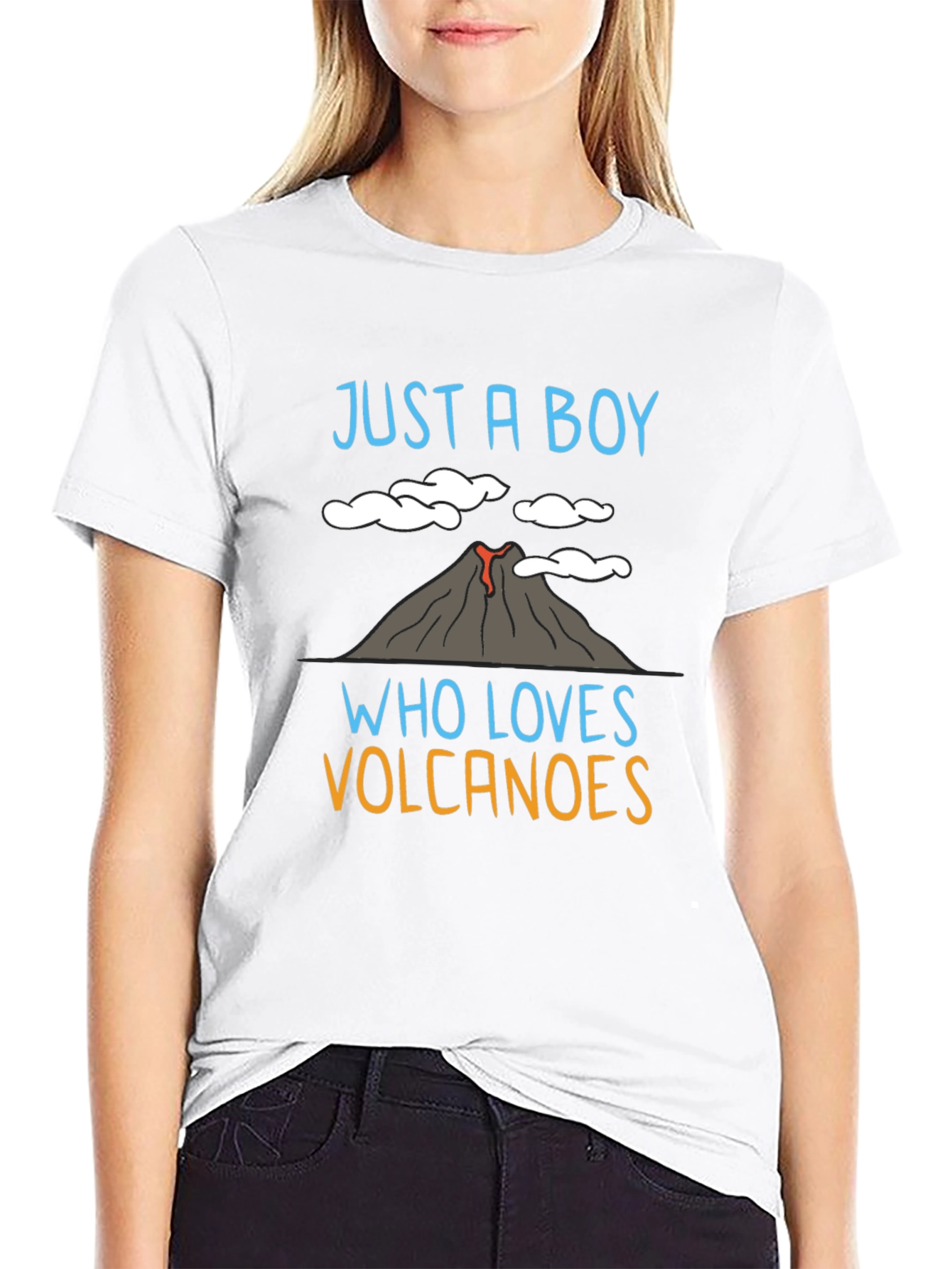 Black Boy Who Loves Volcanoes Graphic T-Shirt view 9