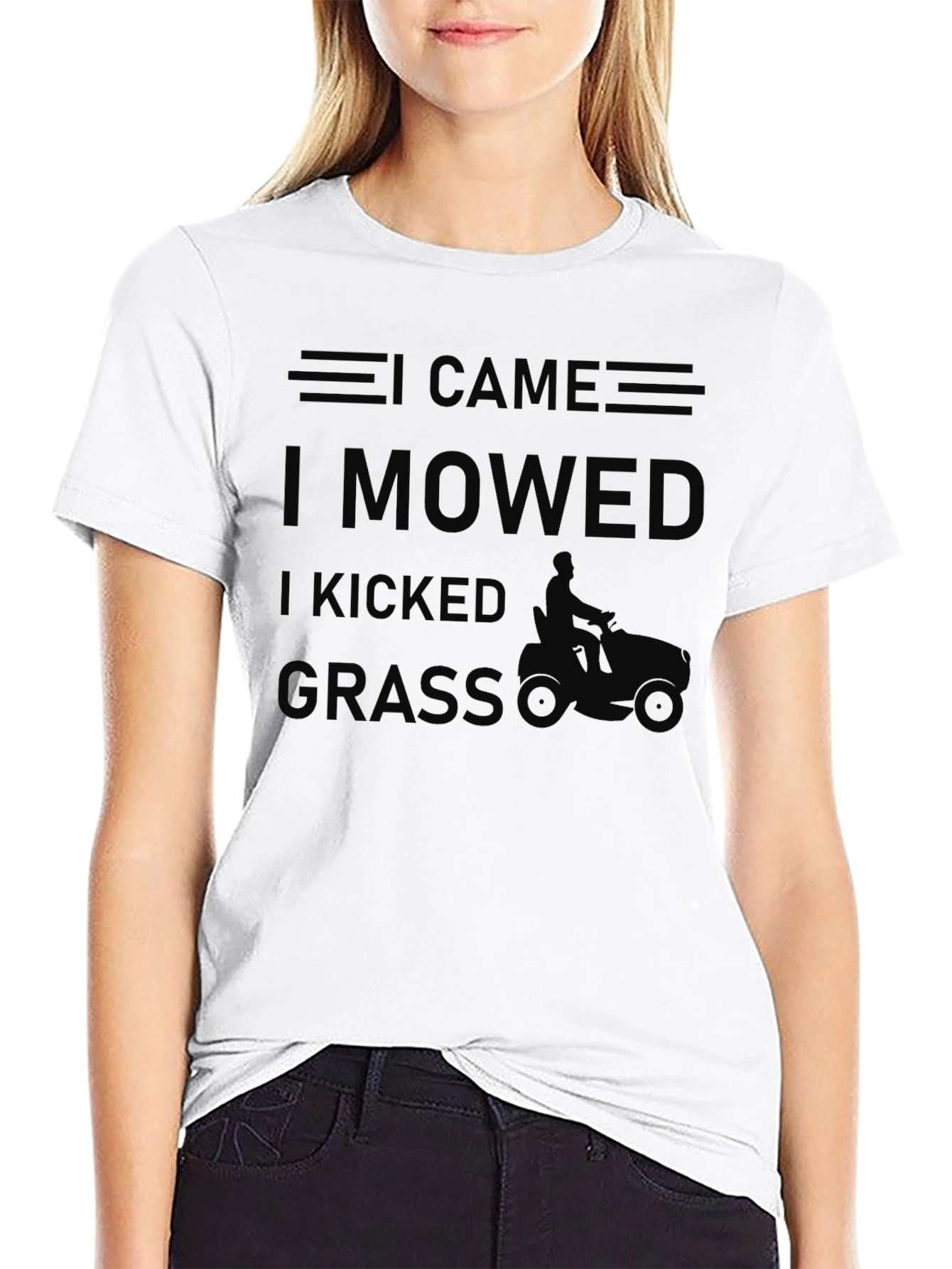 Black I Came I Mowed I Kicked Grass T-Shirt view 9