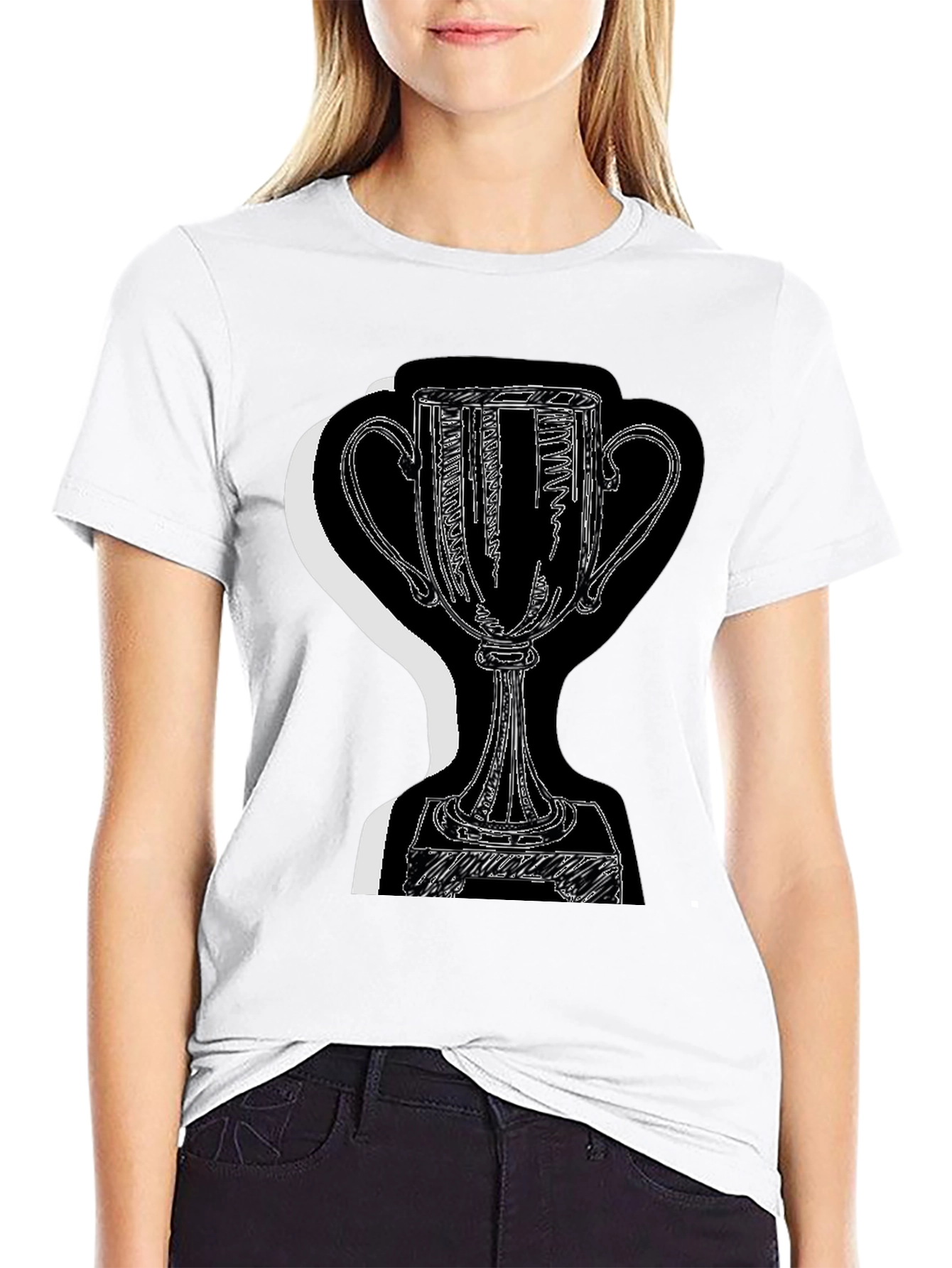 Black Trophy Graphic Tee - Black Cotton Blend view 9