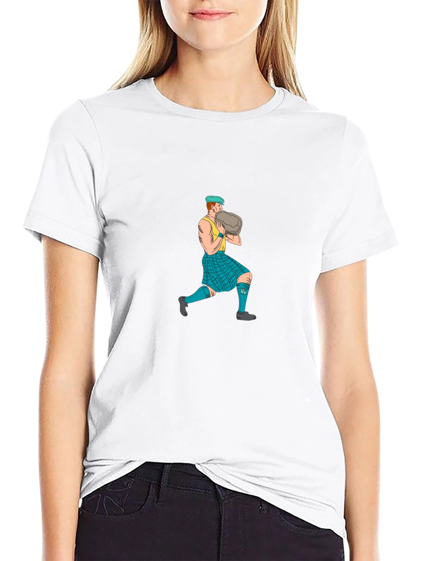 Black Scottish Games T-Shirt - Stone Thrower Design view 9