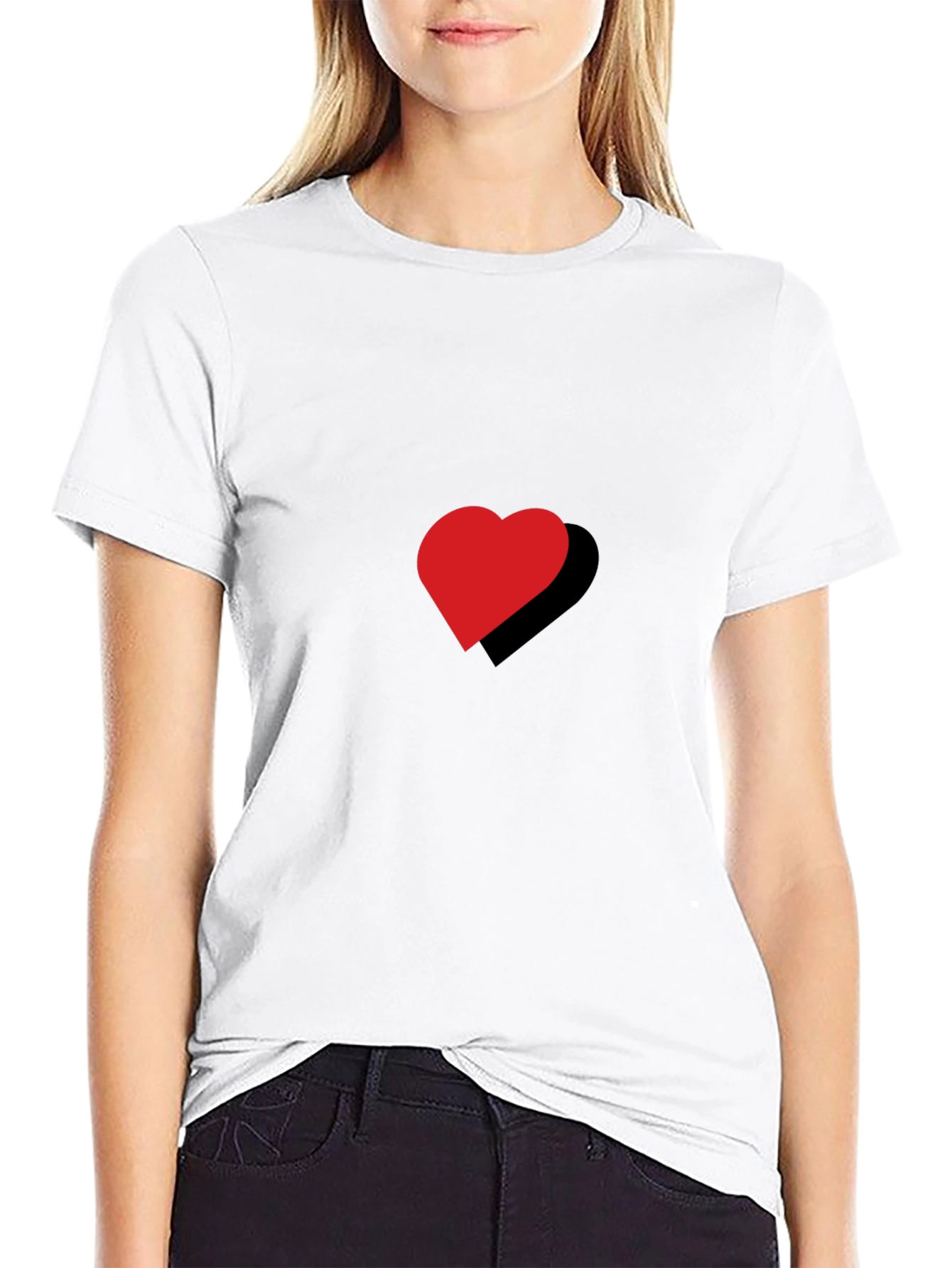 Black Red Heart Black T-Shirt view 9