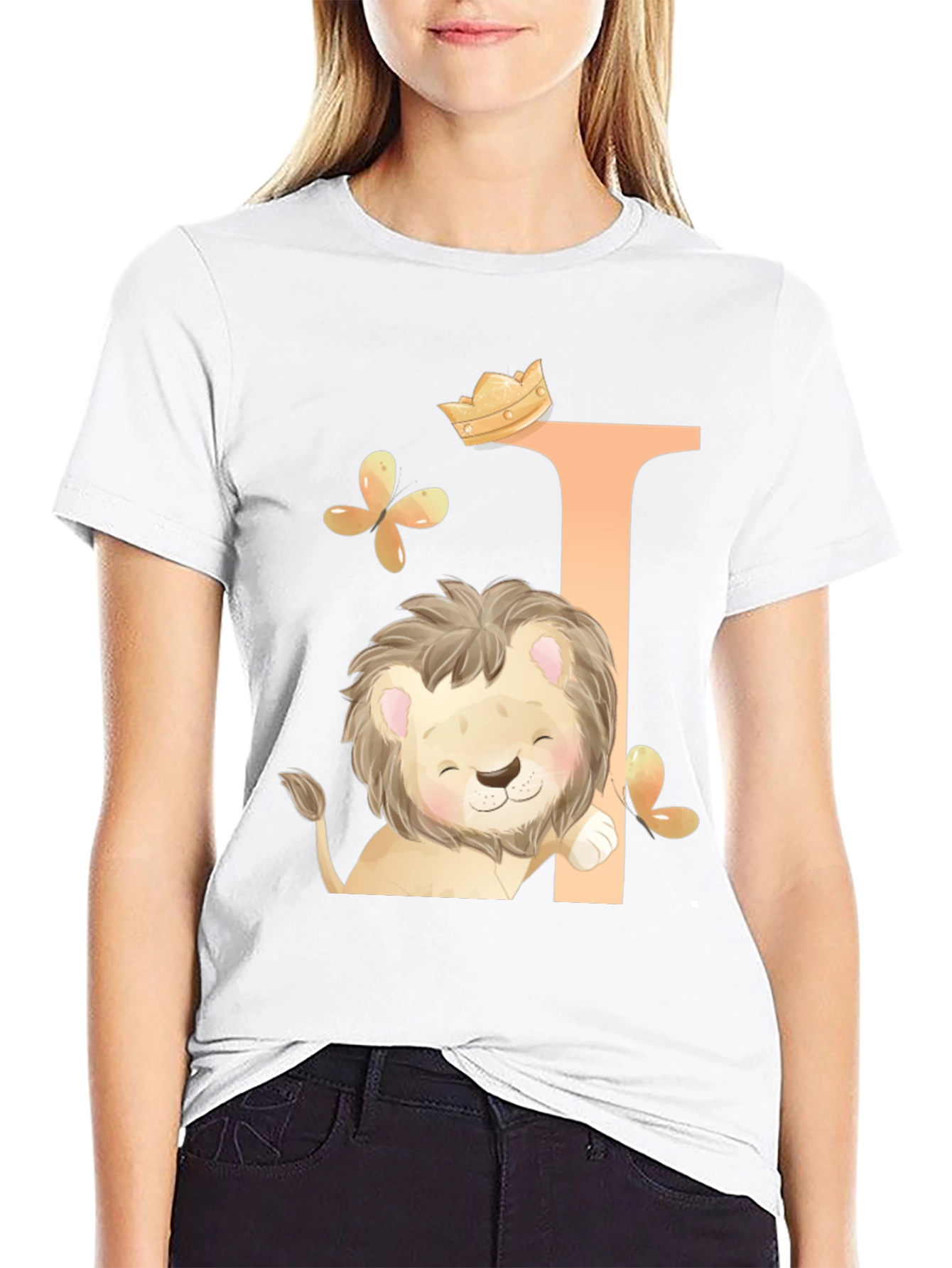 Black Cute Lion King Black T-Shirt view 9