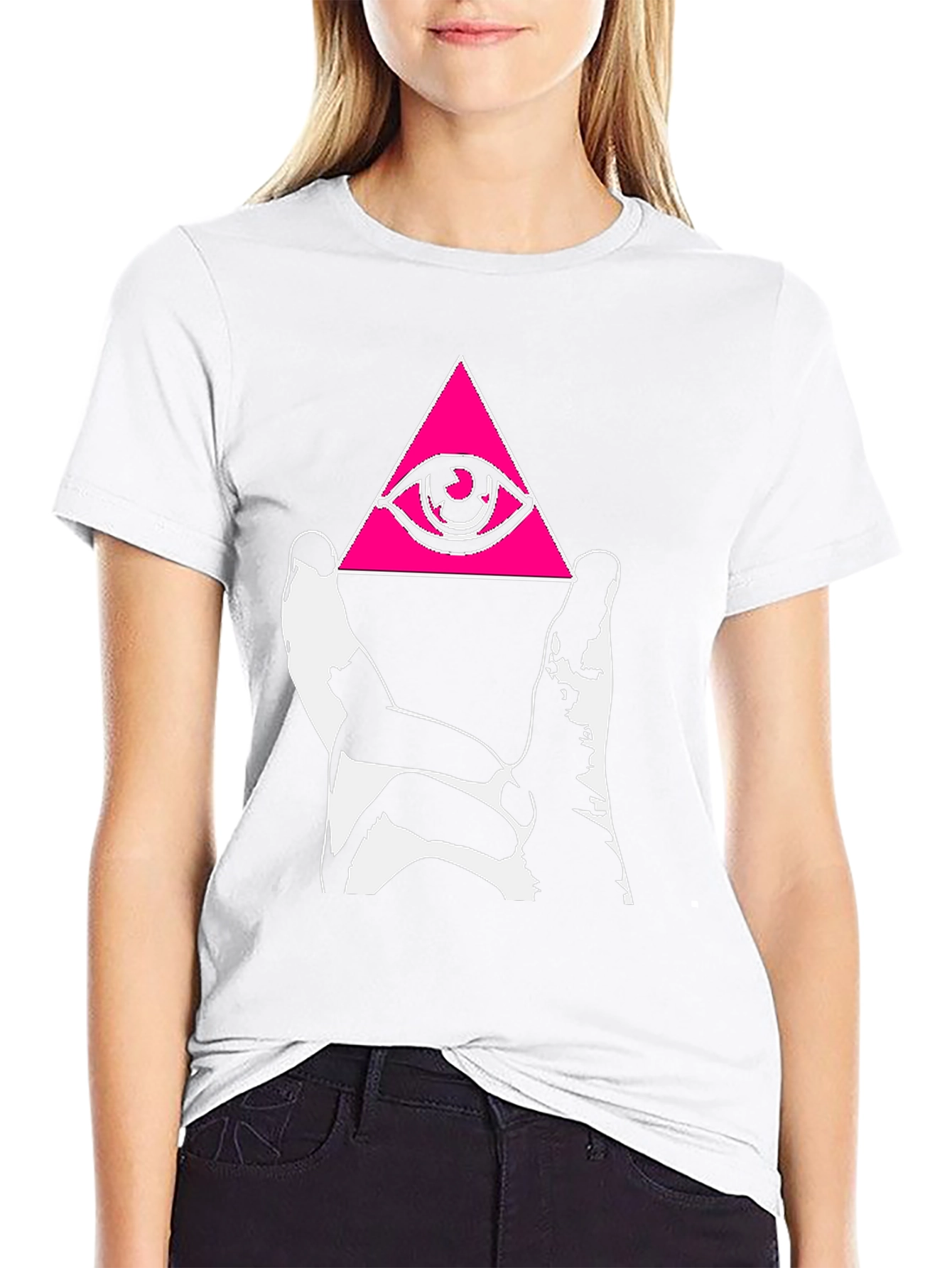 Black Illuminati Eye Pyramid Graphic Tee - Black view 9