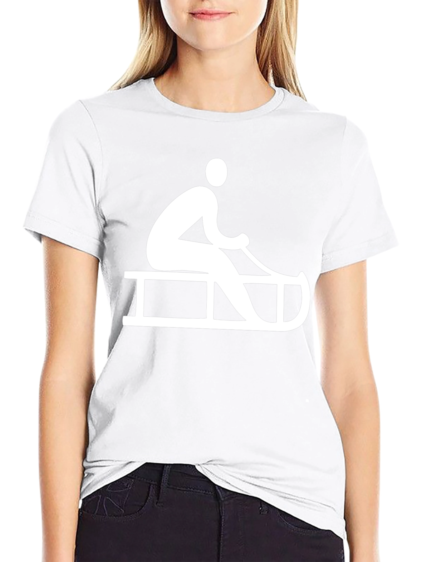 Black Sledding Graphic Tee - Winter Fun T-Shirt view 9