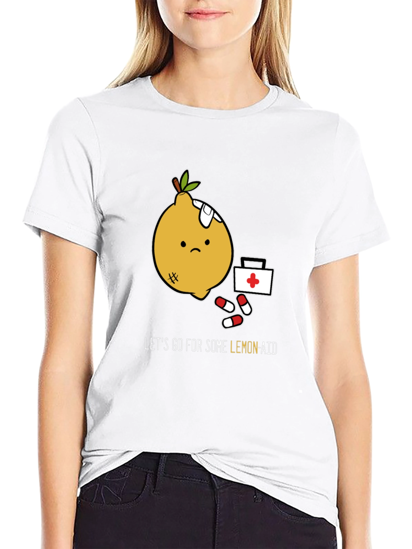 Black Funny Lemon Aid T-Shirt - Get Well Soon view 9