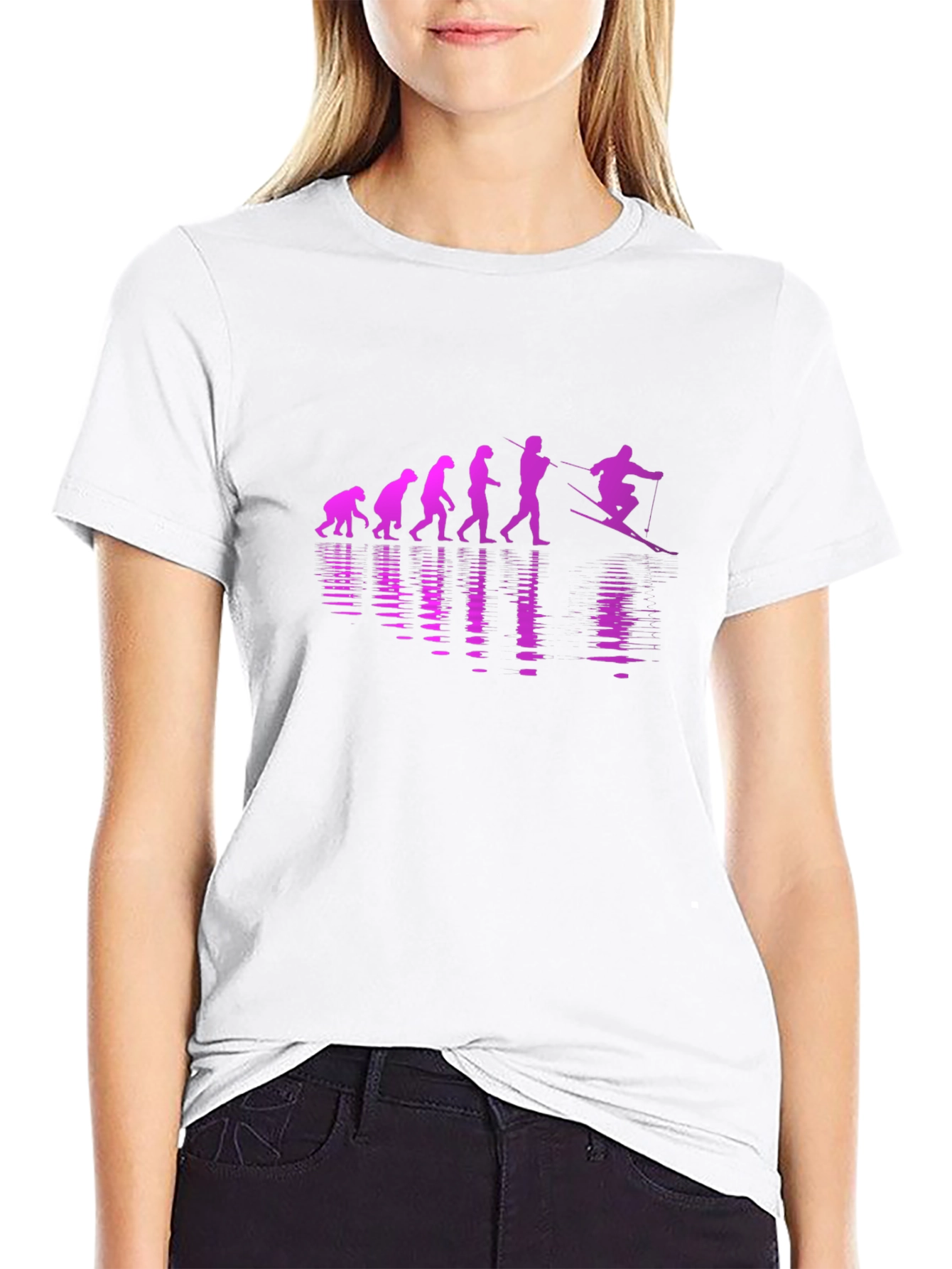 Black Skiing Evolution Black T-Shirt view 9
