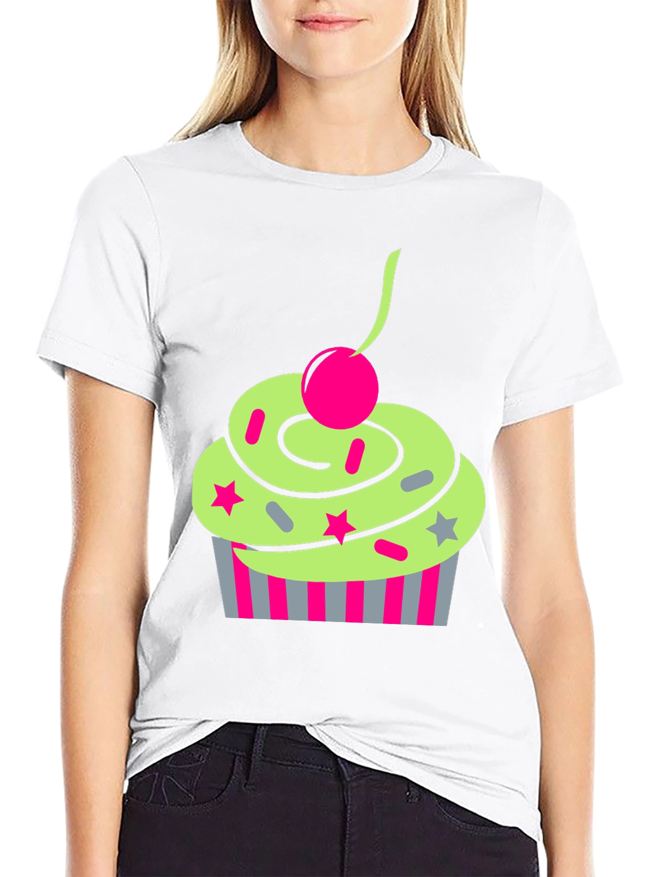 Black Funky Cupcake Graphic Tee - Quirky Style view 9