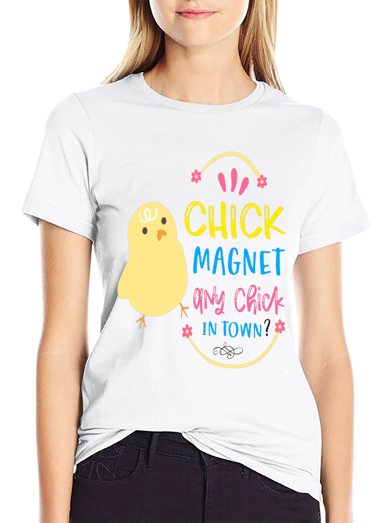 Black Chick Magnet T-Shirt - Easter Fun Apparel view 9