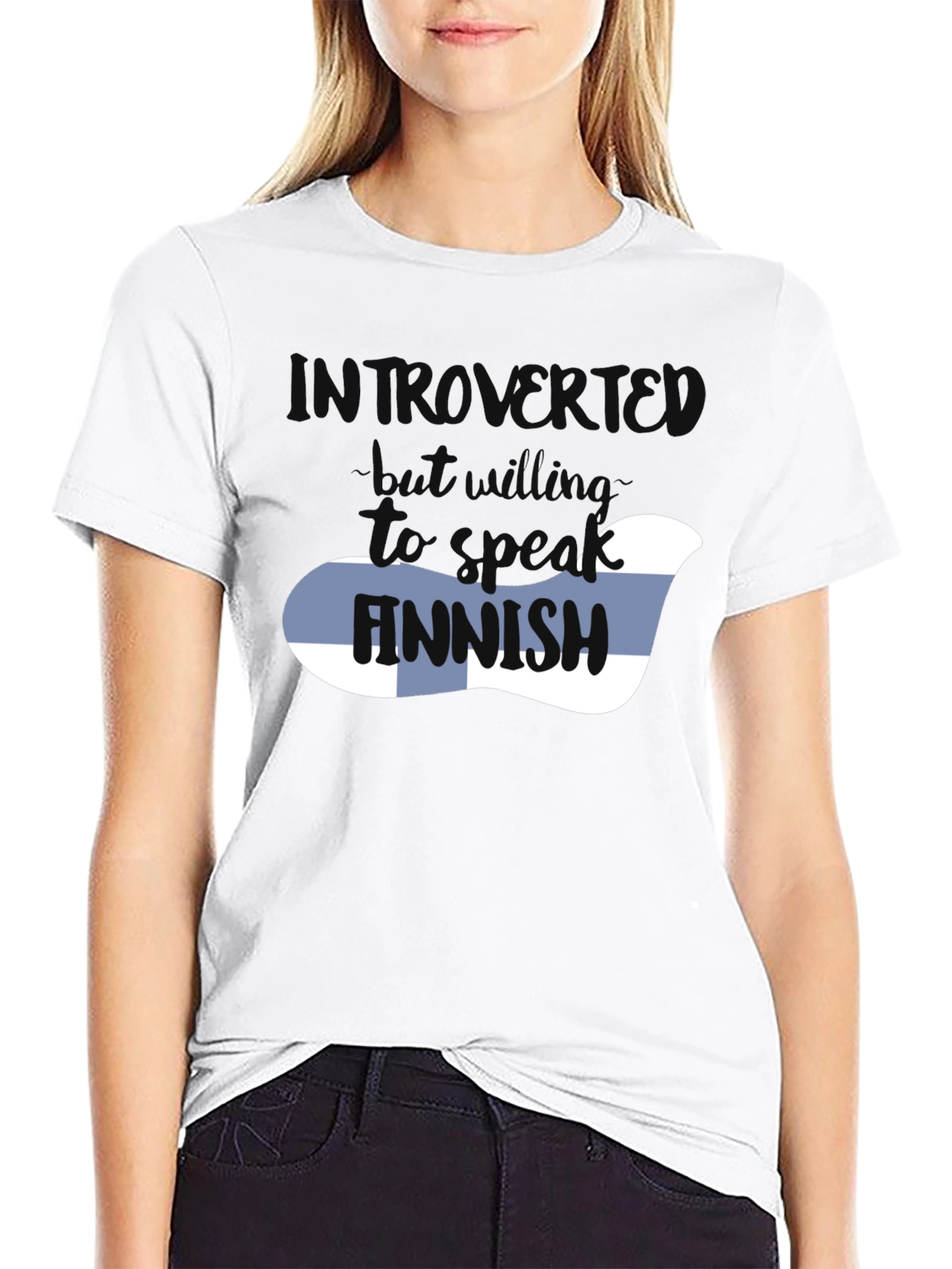 Black Introvert Finnish T-Shirt - Funny Graphic Tee view 9