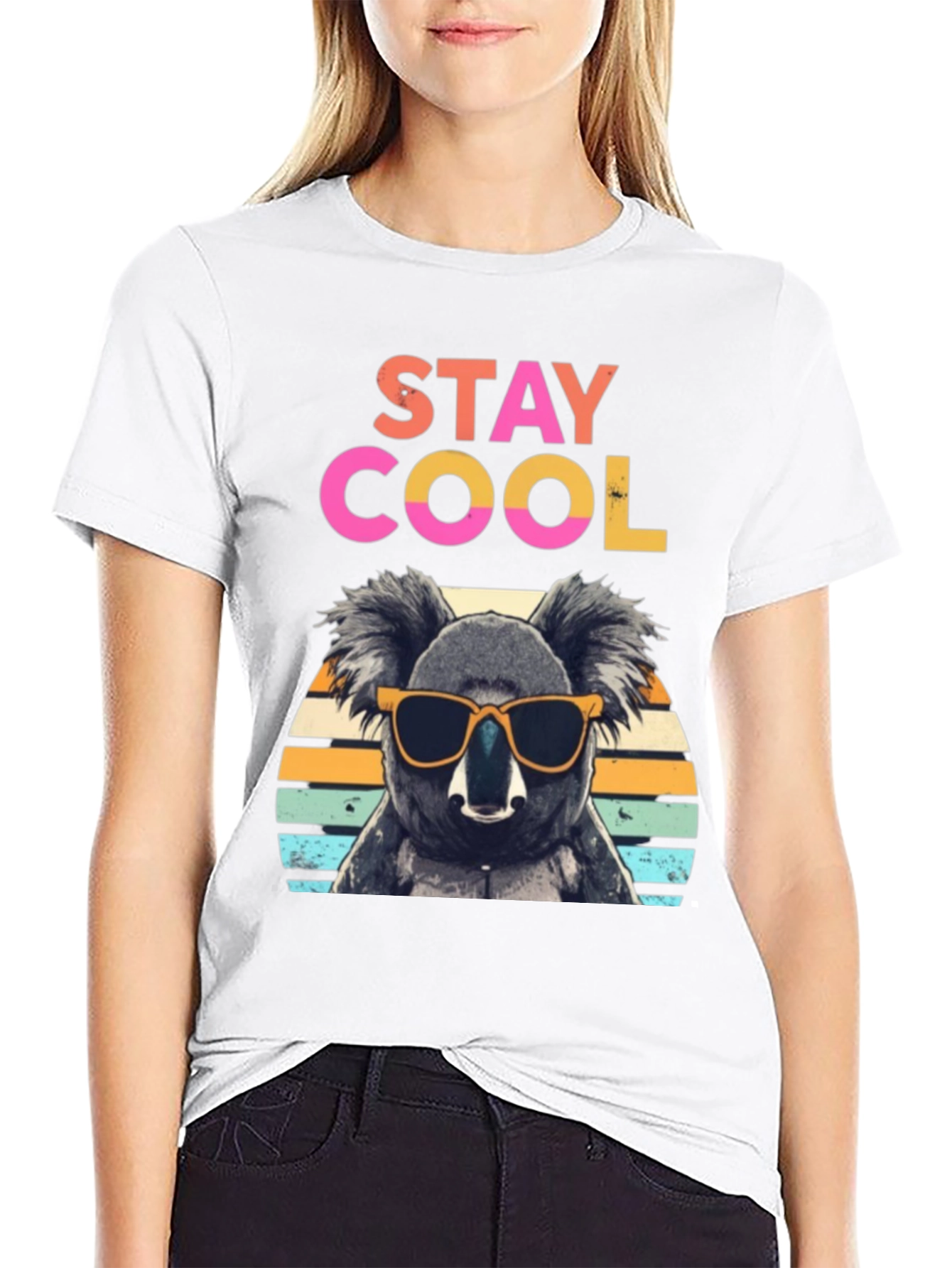 Black Stay Cool Koala Graphic Tee - Trendy Comfort view 9