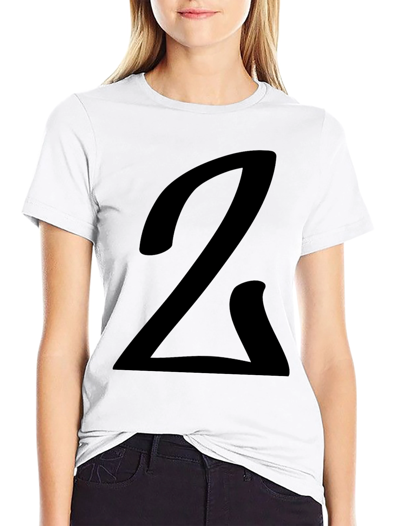 Black Bold Number 2 Graphic Black Tee - Stylish Casual Wear view 9