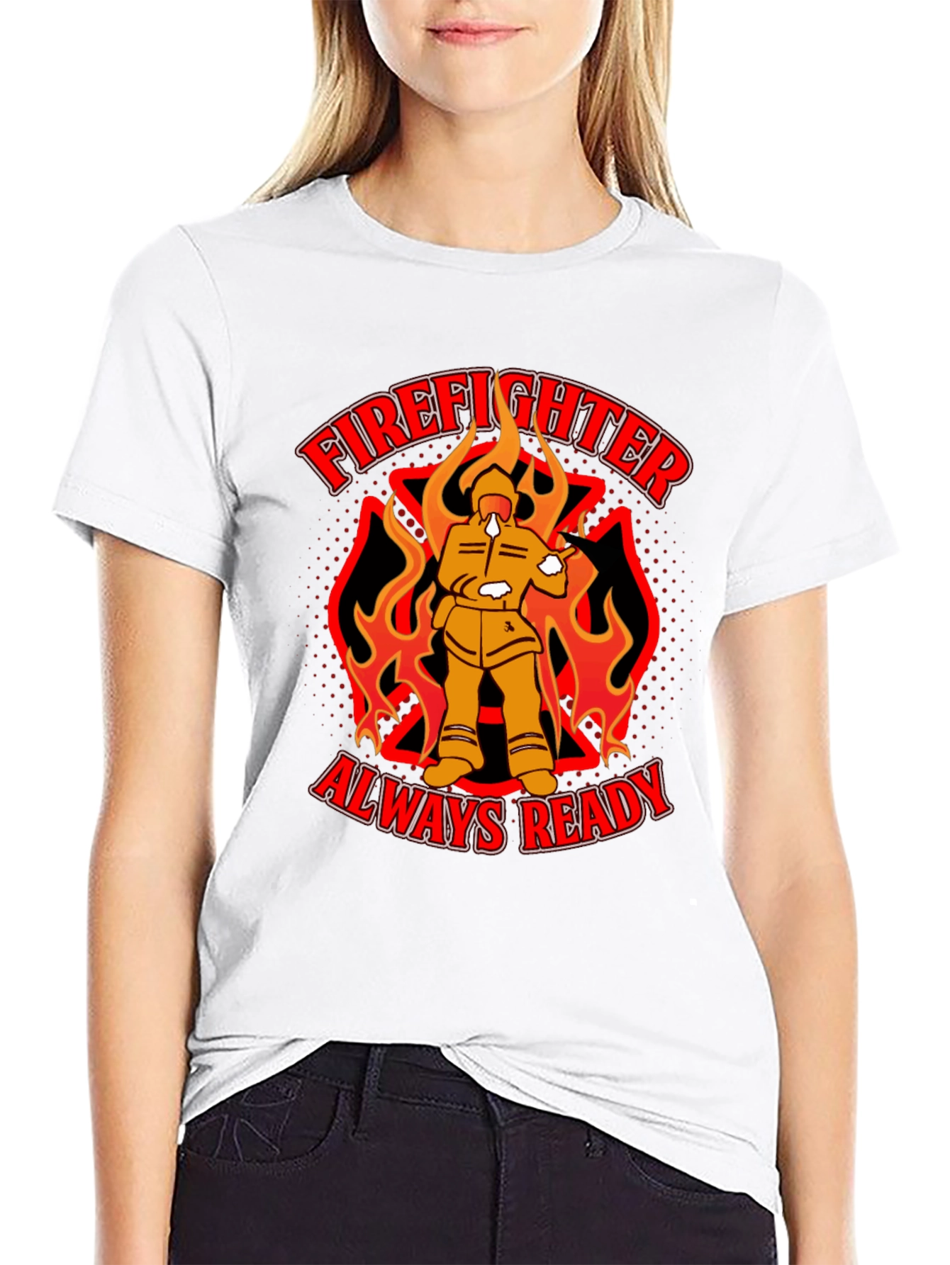 Black Firefighter Always Ready Graphic T-Shirt view 9