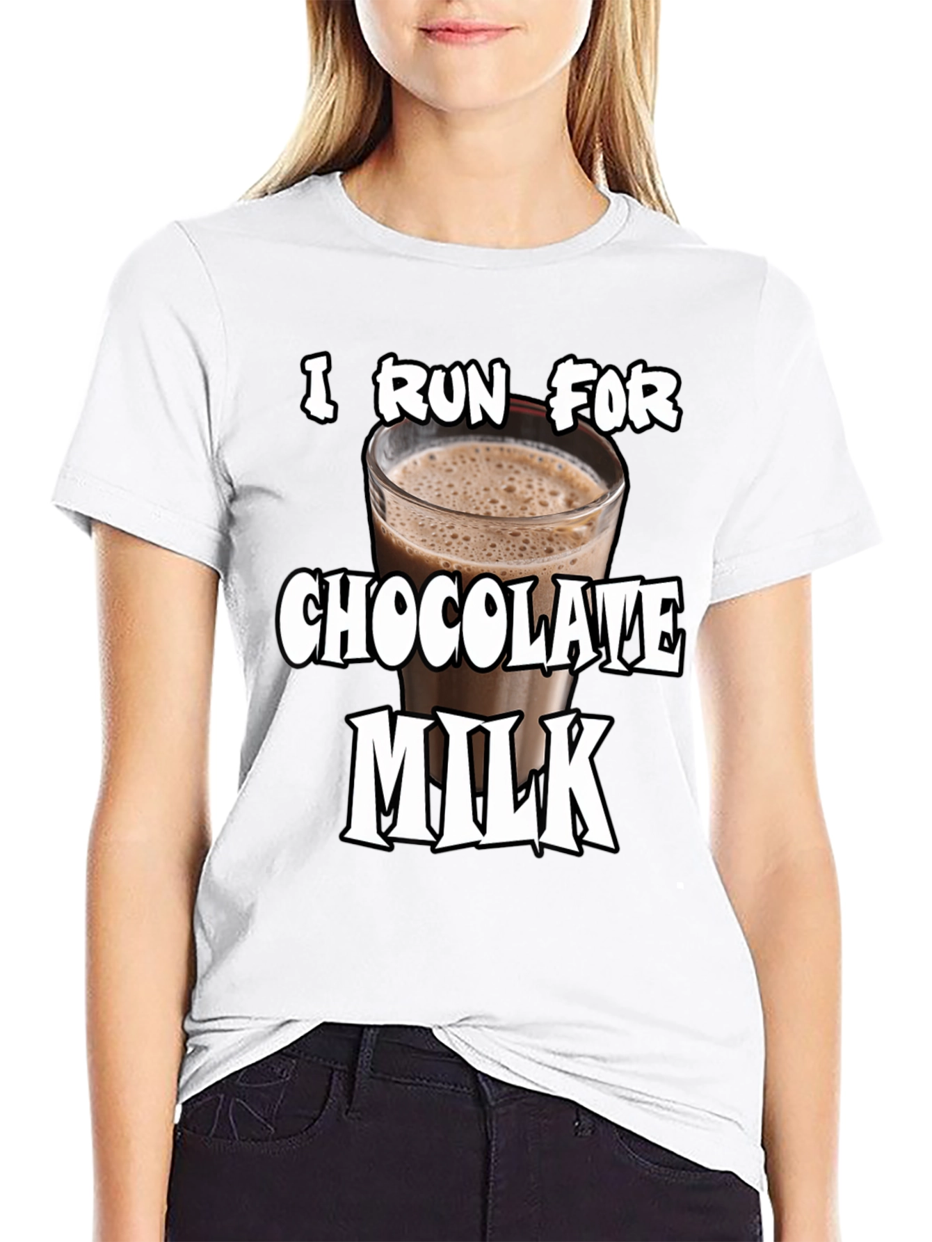 Black I Run For Chocolate Milk T-Shirt - Funny Workout Tee view 9