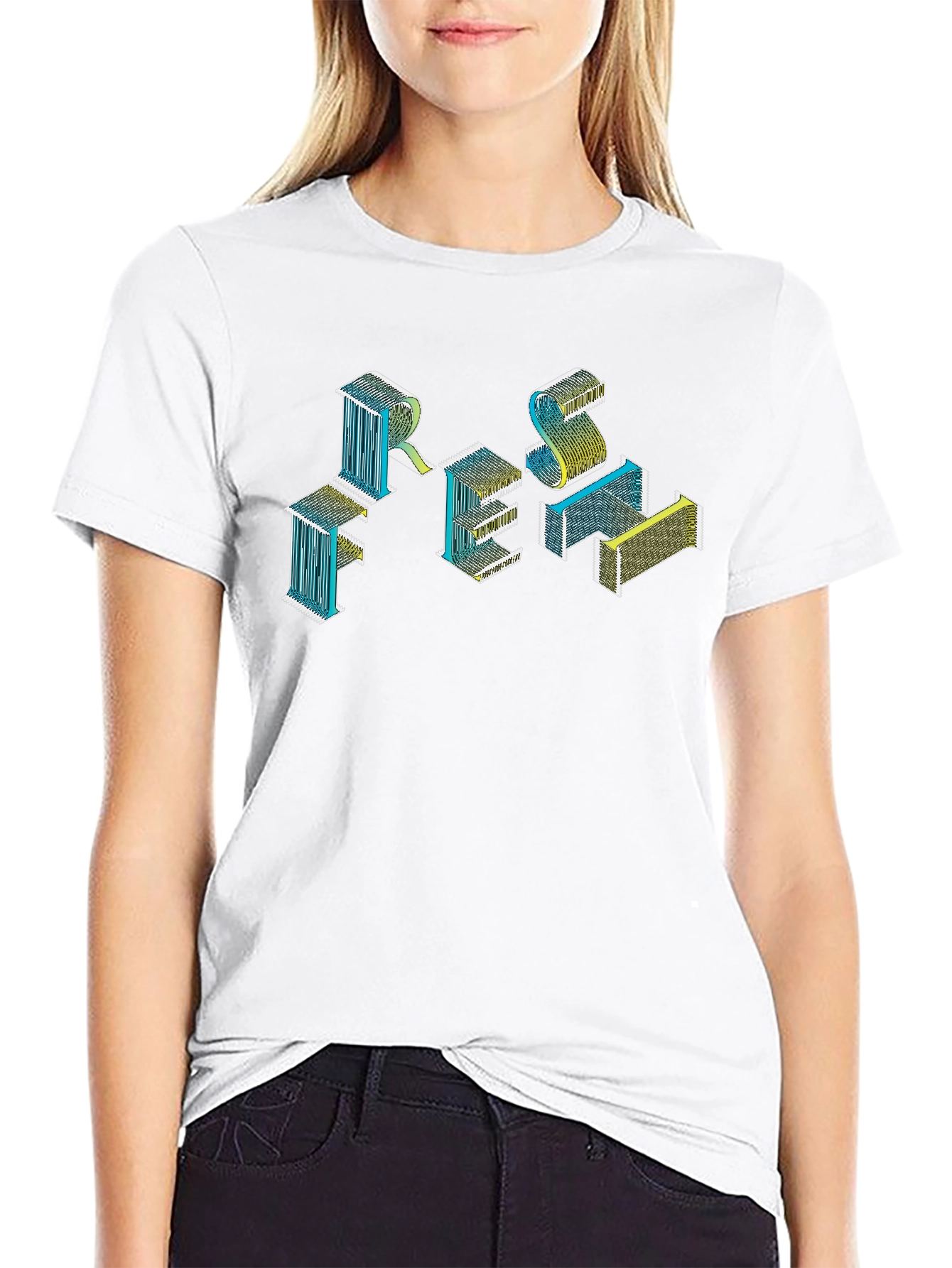 Black Abstract Isometric Graphic Tee - Black view 9