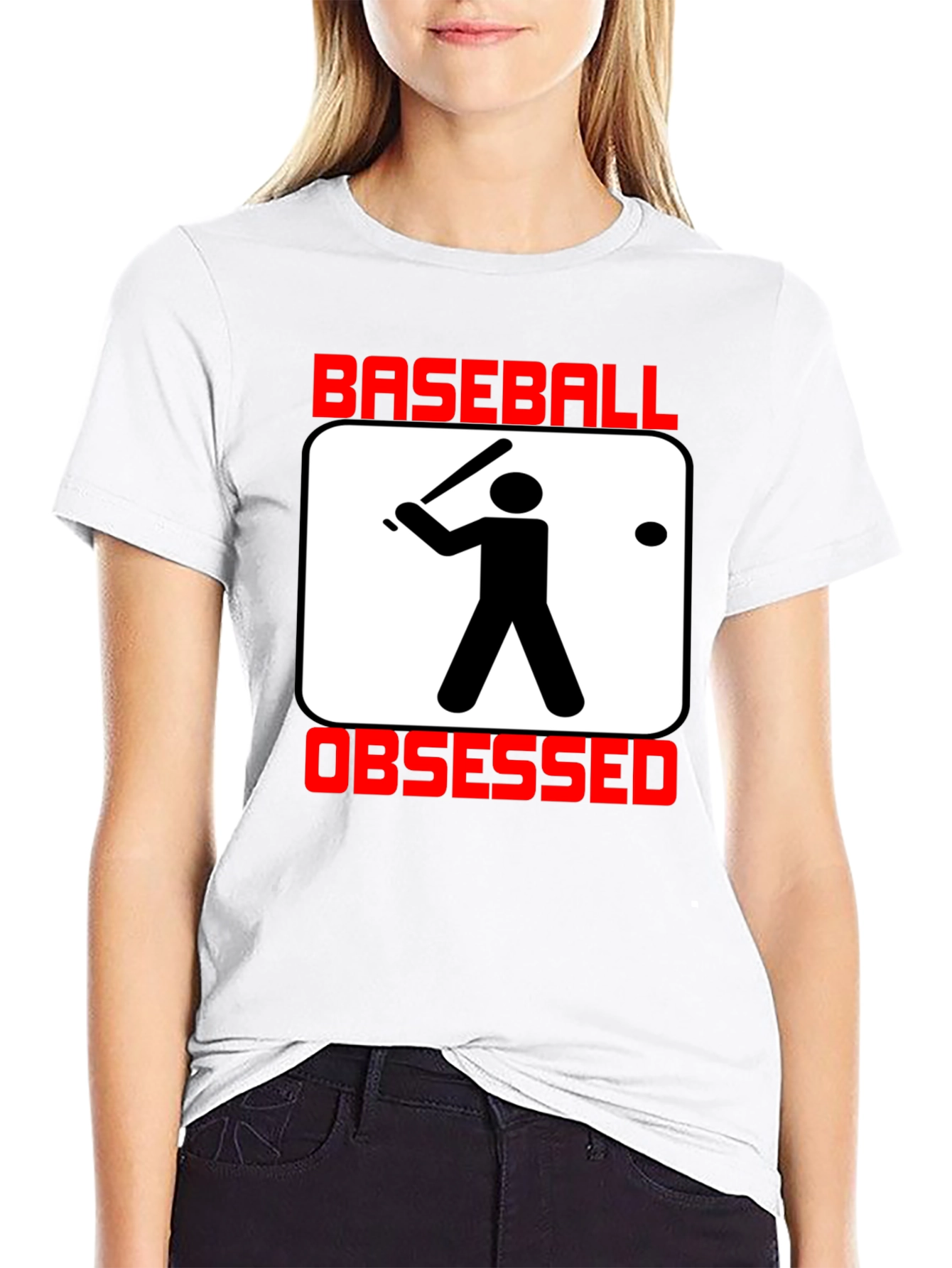 Black Baseball Obsessed T-Shirt - Black Crew Neck Graphic Tee view 9