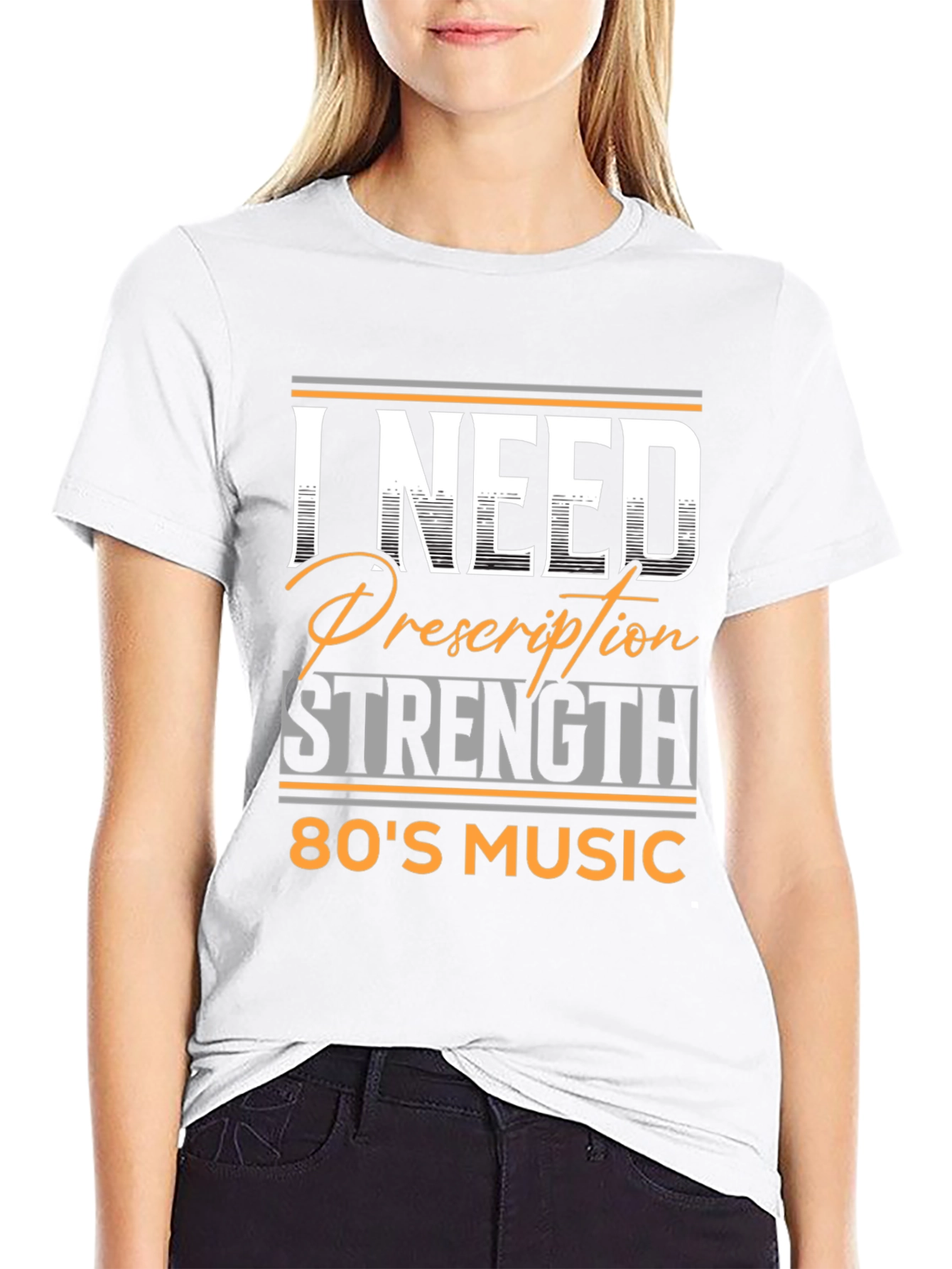 Black I Need Prescription Strength 80's Music T-Shirt view 9