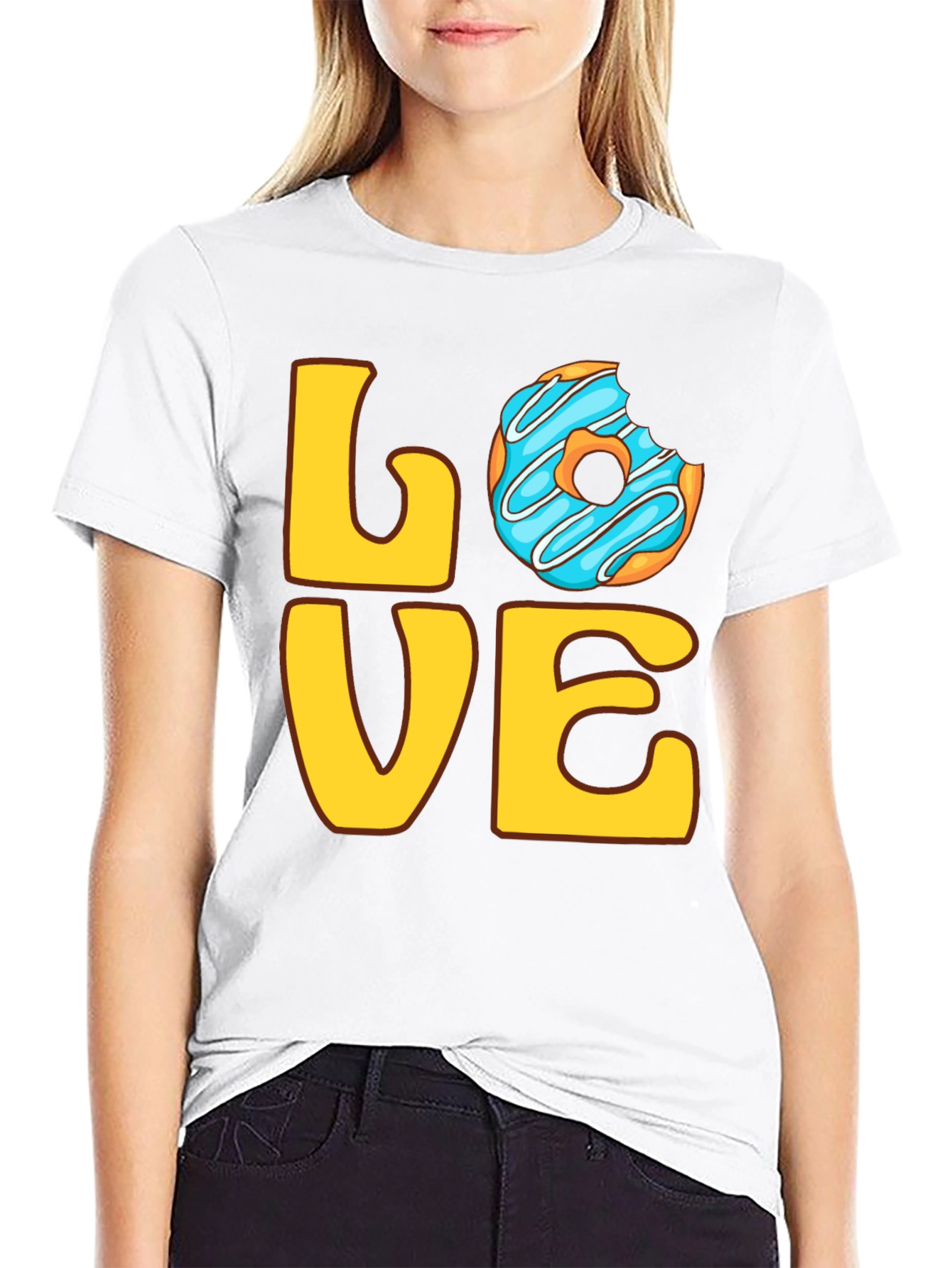 Black Love Donut Graphic Tee - Sweet Treat T-Shirt view 9