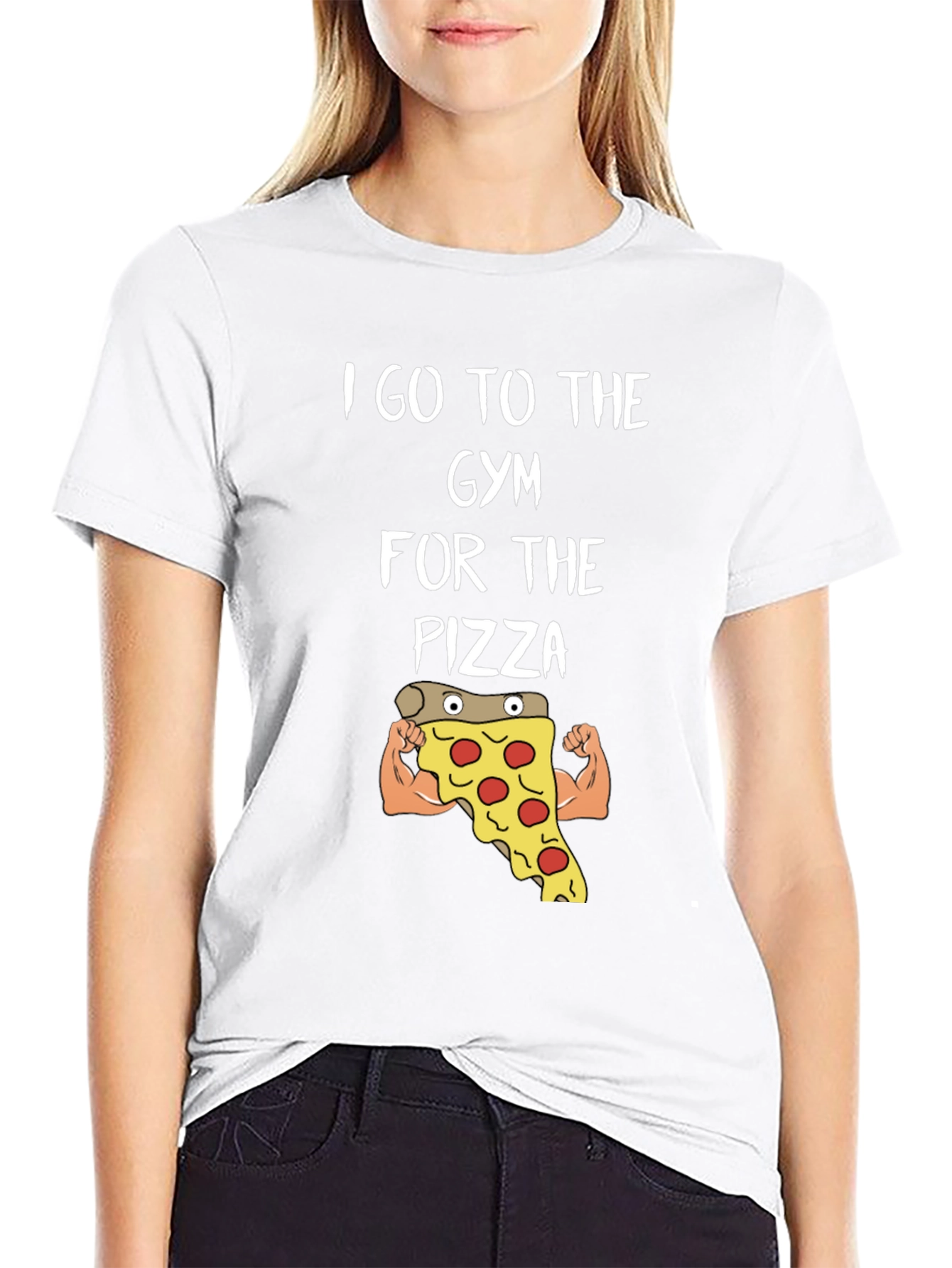 Black Gym Pizza T-Shirt - Funny Workout Tee view 9