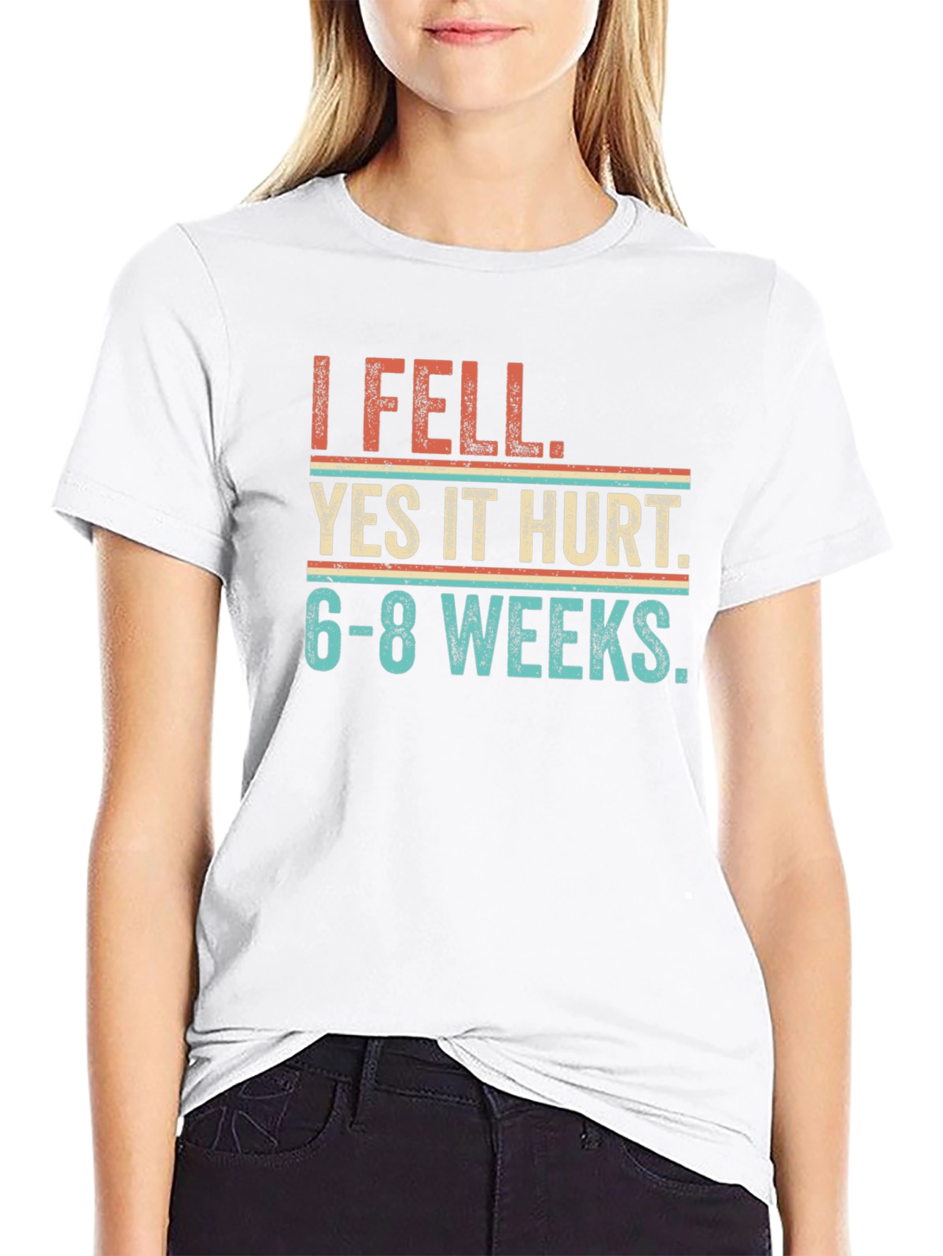 Black I Fell Yes It Hurt Graphic Tee view 9