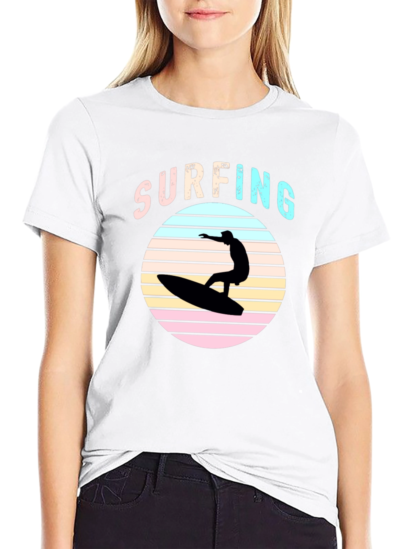 Black Retro Surfing T-Shirt - Black view 9