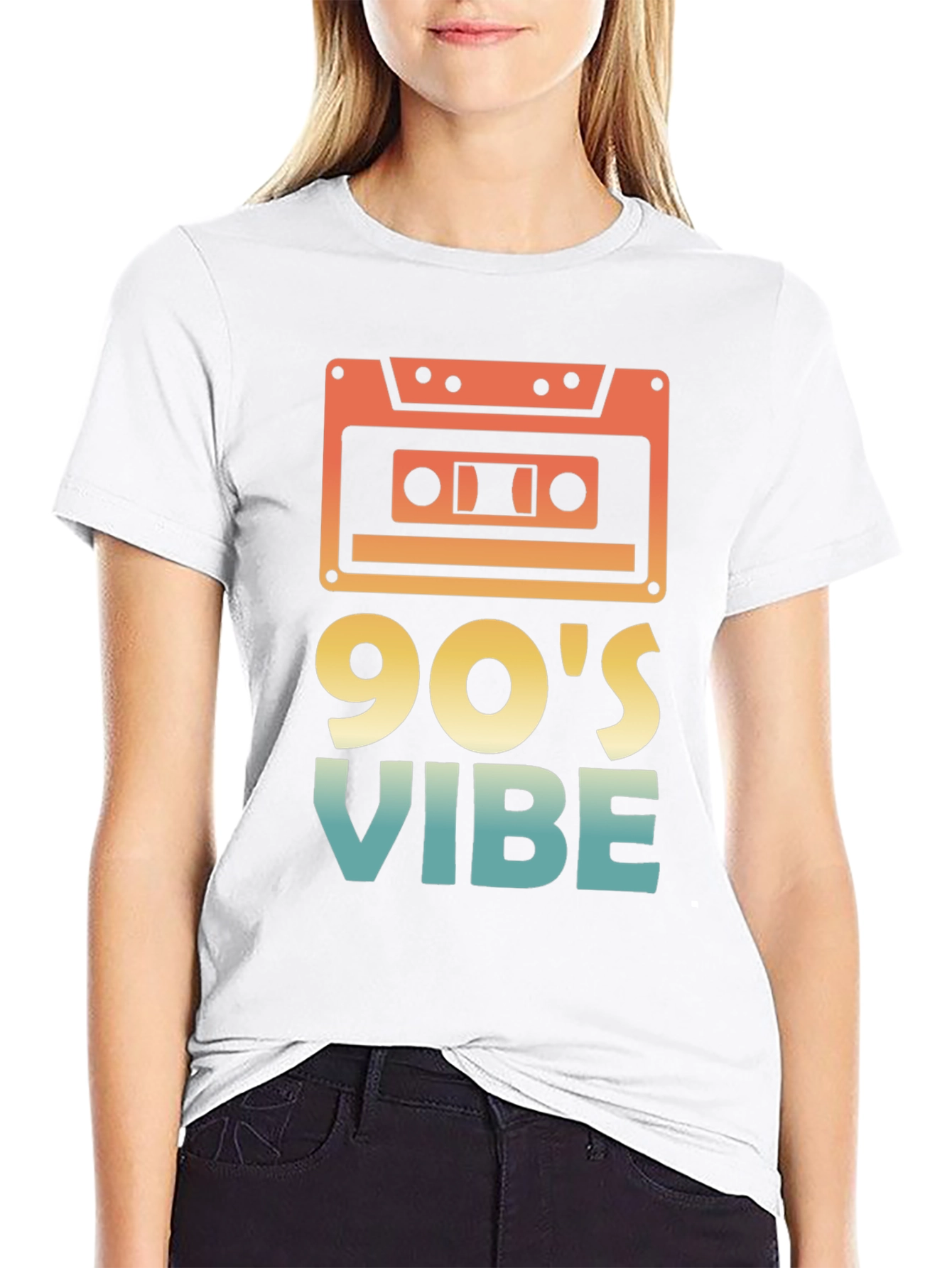 Black Retro 90's Vibe Graphic Tee view 9