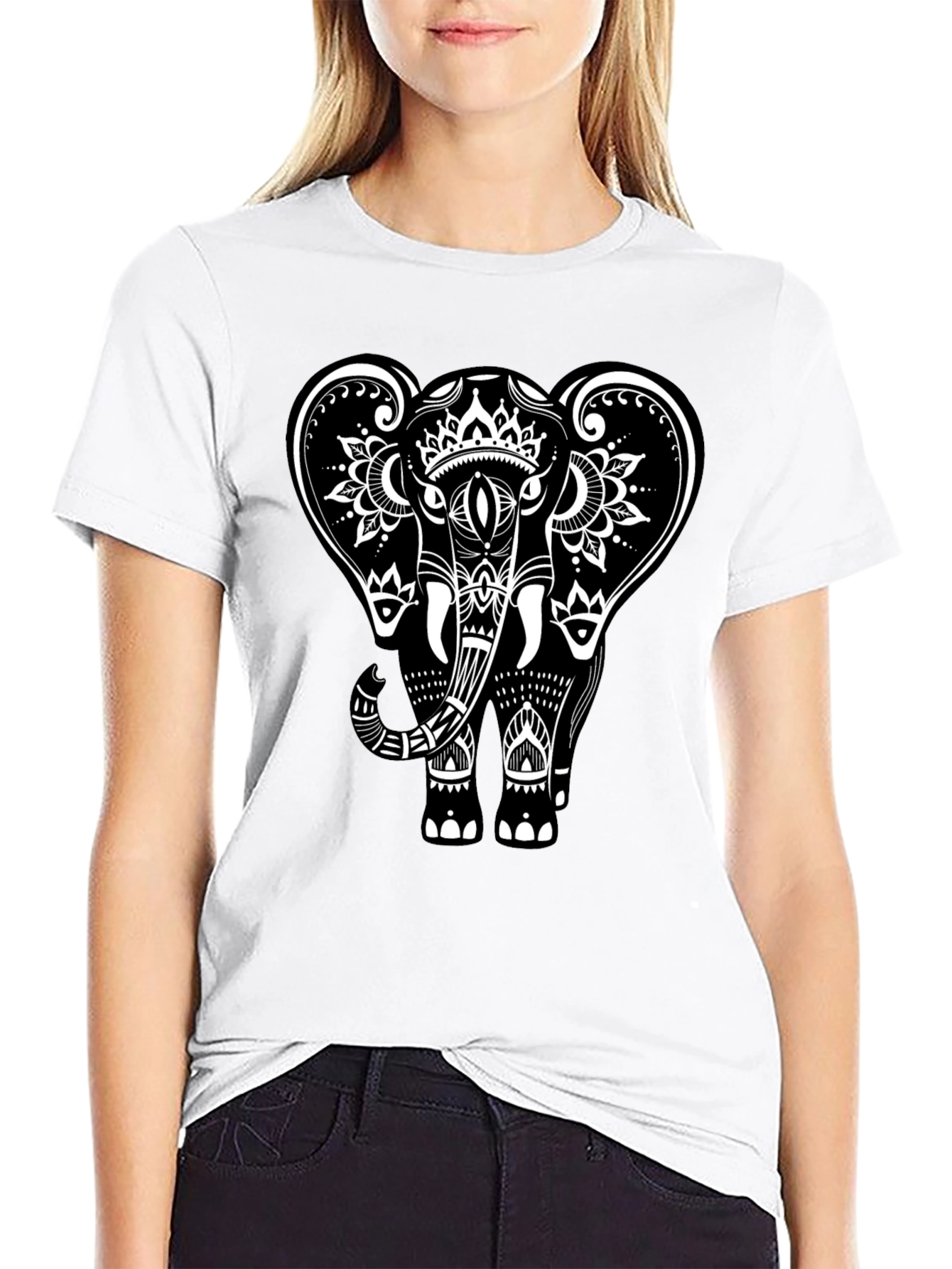 Black Black Elephant Graphic Tee - Stylish Men's Casual Wear view 9